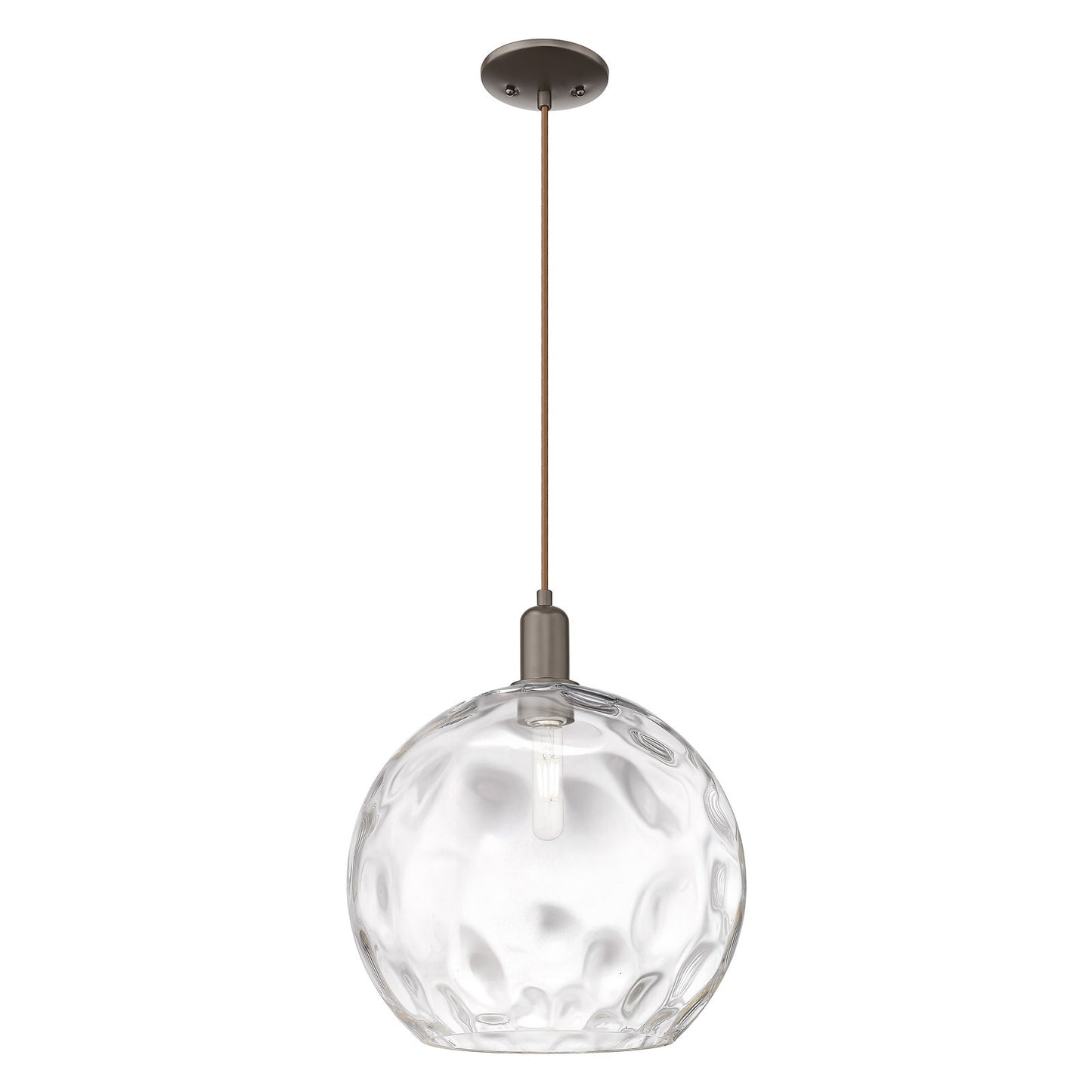 Innovations Athens 13in 1-Light Mini Pendant | Industrial Oil Rubbed Bronze and Clear Water Glass | Kitchen Island & Dining | Model 716-1P-OB-G1215-14