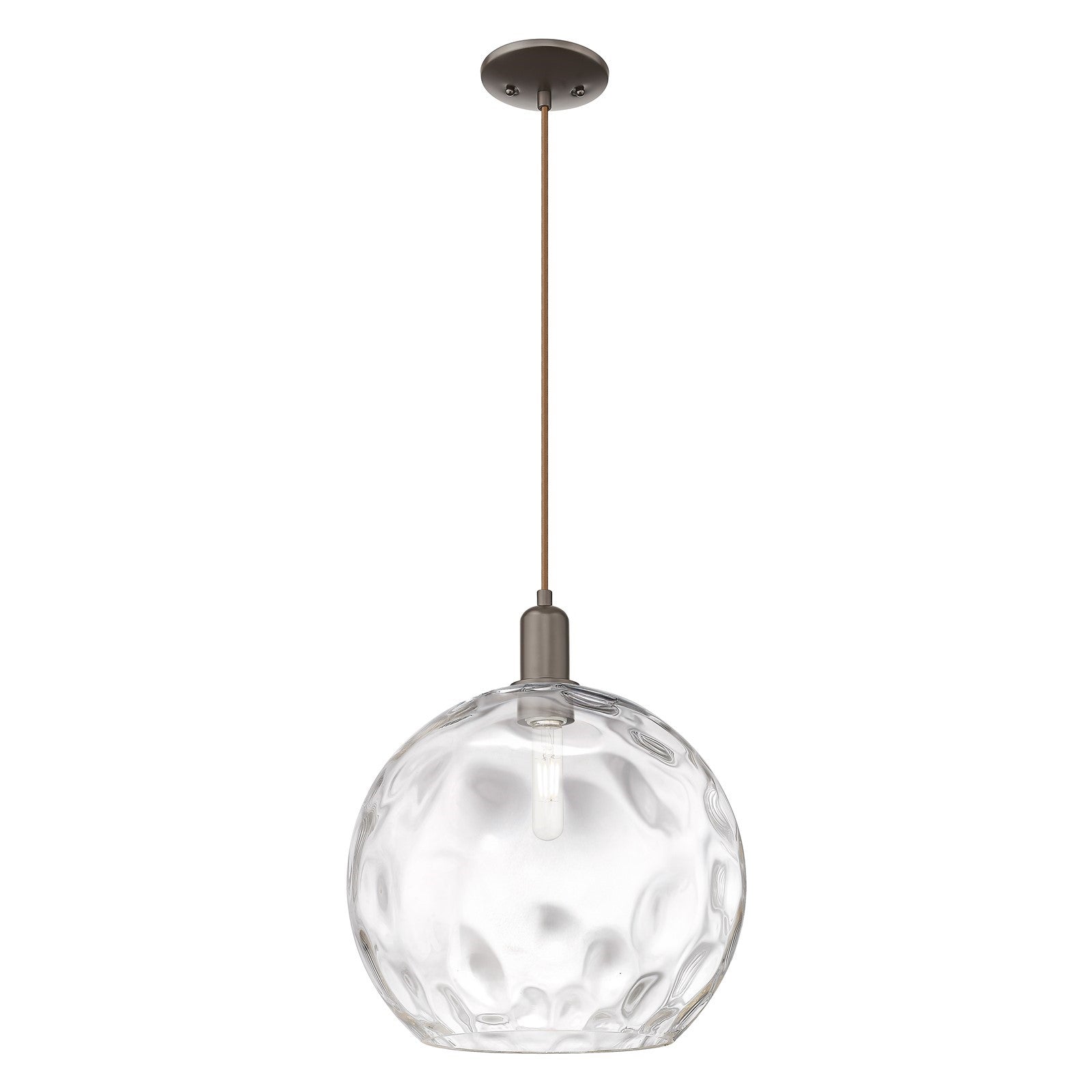 Innovations Athens 13in 1-Light Mini Pendant | Industrial Oil Rubbed Bronze and Clear Water Glass | Kitchen Island & Dining | Model 716-1P-OB-G1215-14
