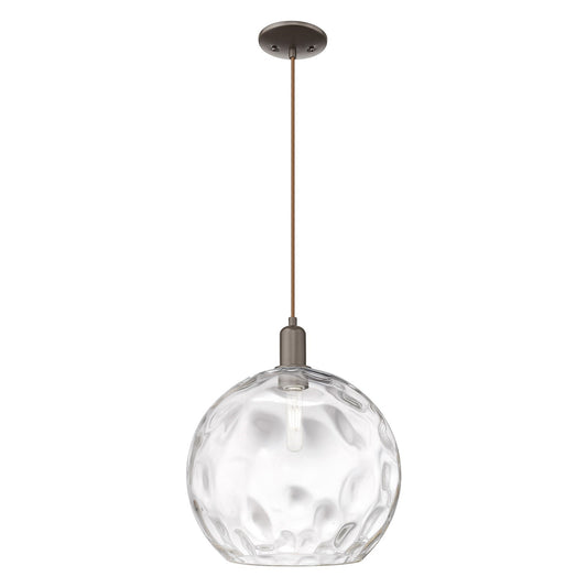 Innovations Athens 13in 1-Light Mini Pendant | Industrial Oil Rubbed Bronze and Clear Water Glass | Kitchen Island & Dining | Model 716-1P-OB-G1215-14
