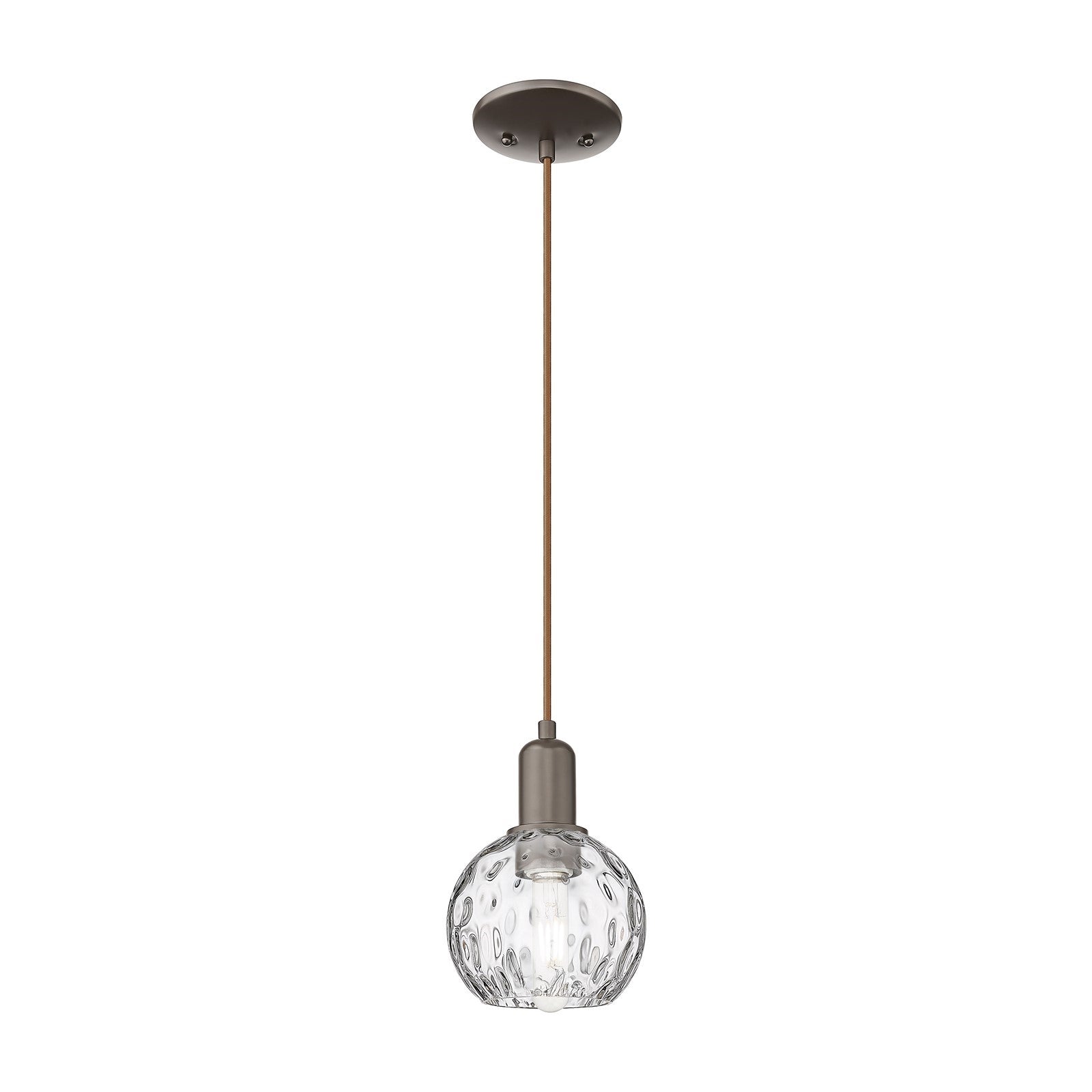 Innovations Athens Water Glass 6in 1-Light Mini Pendant | Industrial Oil Rubbed Bronze and Clear Glass | Kitchen Island & Dining | Model 716-1P-OB-G1215-6