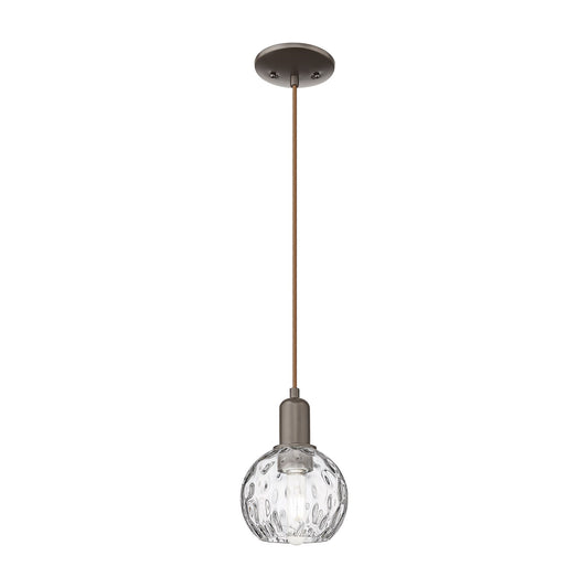Innovations Athens Water Glass 6in 1-Light Mini Pendant | Industrial Oil Rubbed Bronze and Clear Glass | Kitchen Island & Dining | Model 716-1P-OB-G1215-6