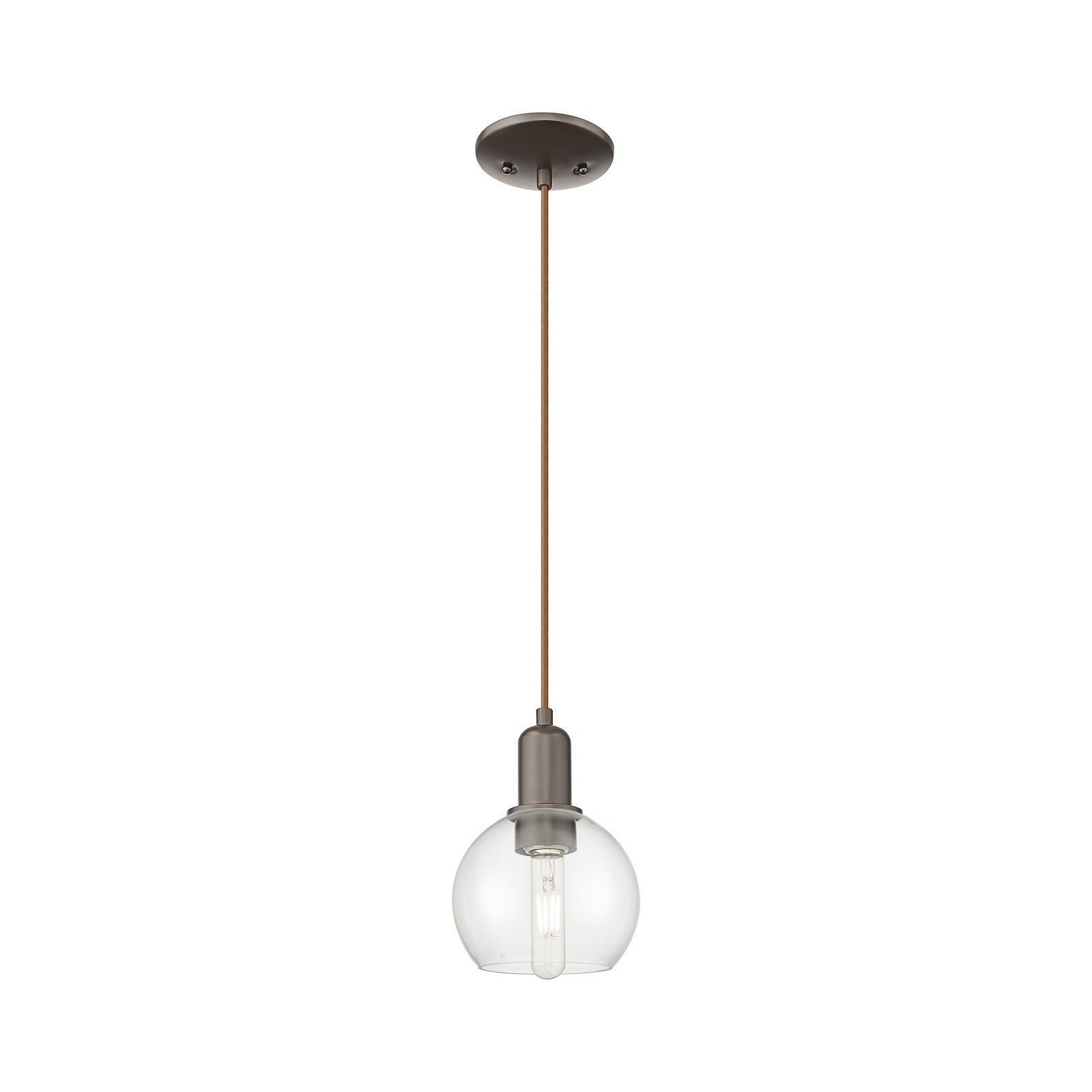 Innovations Athens 6in 1-Light Mini Pendant | Industrial Oil Rubbed Bronze and Clear Glass | Kitchen Island & Dining Room | 5.88 | Model 716-1P-OB-G122-6