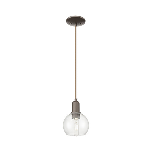 Innovations Athens 6in 1-Light Mini Pendant | Industrial Oil Rubbed Bronze and Clear Glass | Kitchen Island & Dining Room | 5.88 | Model 716-1P-OB-G122-6
