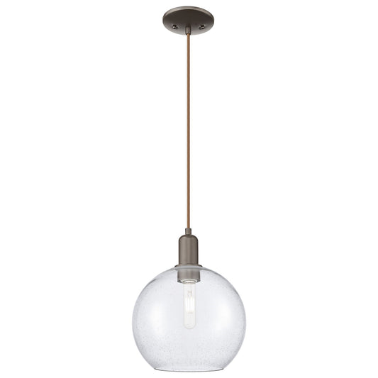 Innovations Athens 10in 1-Light Mini Pendant | Industrial Oil Rubbed Bronze Steel and Seedy Glass | Kitchen Island & Dining Room | Model 716-1P-OB-G124-10
