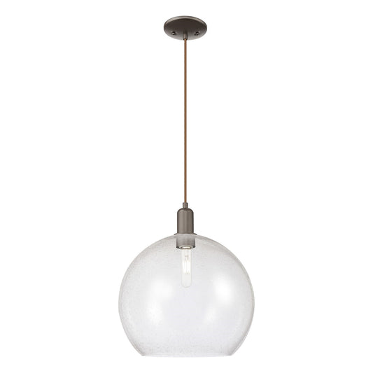 Innovations Athens 14in 1-Light Mini Pendant | Industrial Oil Rubbed Bronze and Seedy Glass | Kitchen Island | 13.75 x 13.75 x | Model 716-1P-OB-G124-14