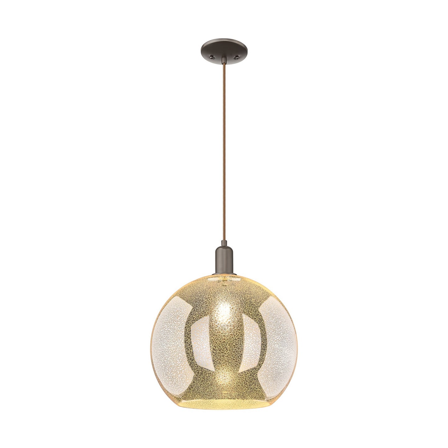 Innovations Athens 14in 1-Light Mini Pendant | Industrial Oil Rubbed Bronze Steel and Mercury Glass | Kitchen Island & Dining | Model 716-1P-OB-G128-14