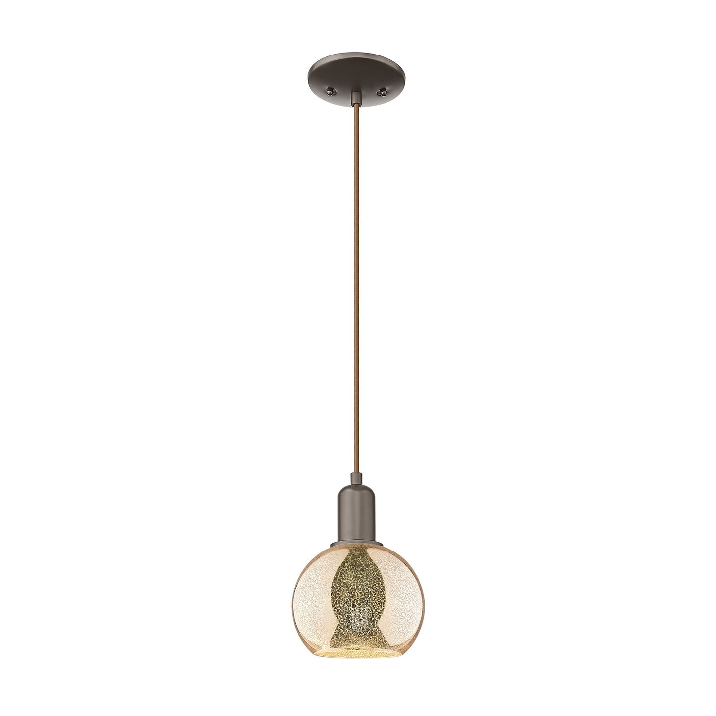 Innovations Athens 6in 1-Light Mini Pendant | Industrial Oil Rubbed Bronze Steel and Mercury Glass | Kitchen Island & Dining Room | Model 716-1P-OB-G128-6
