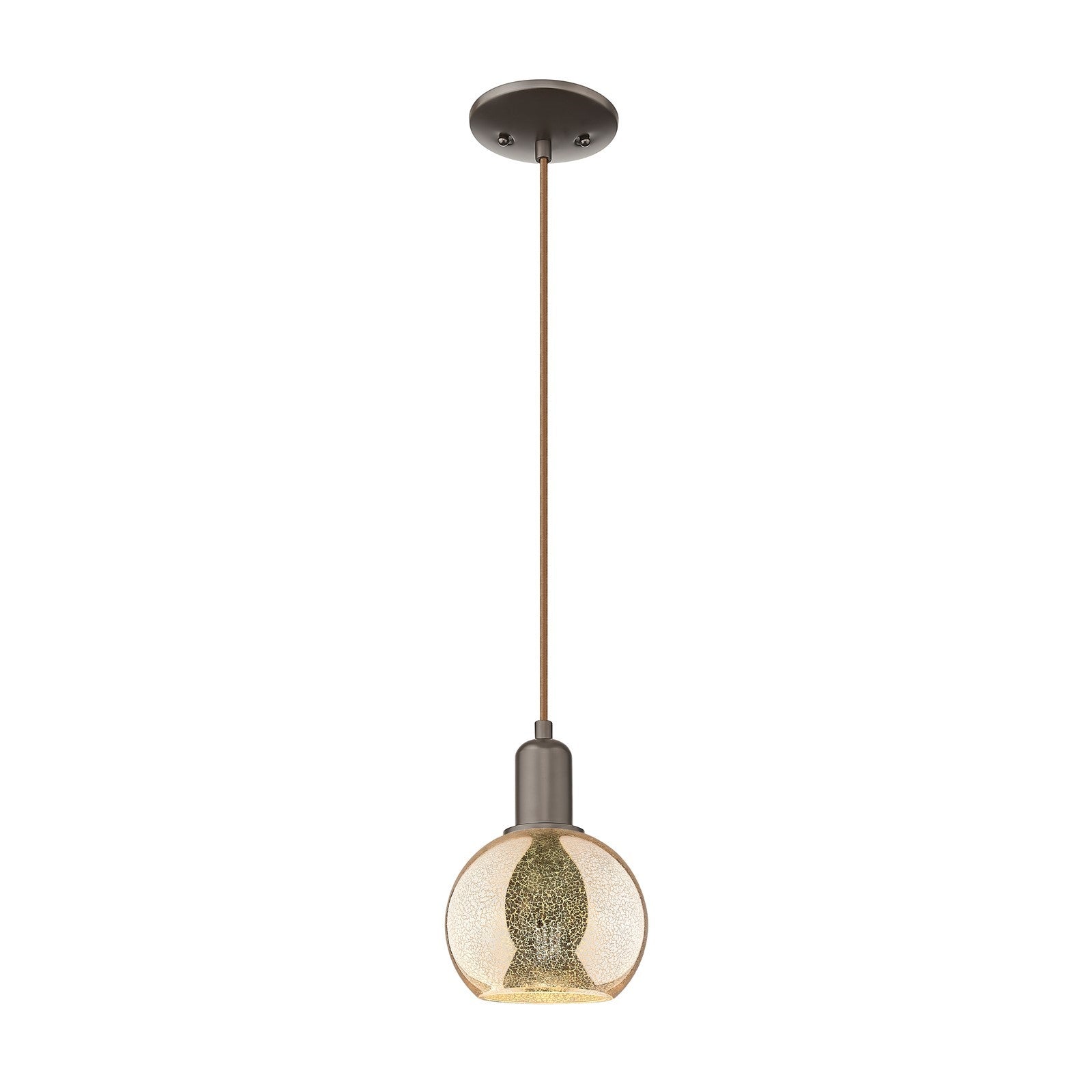 Innovations Athens 6in 1-Light Mini Pendant | Industrial Oil Rubbed Bronze Steel and Mercury Glass | Kitchen Island & Dining Room | Model 716-1P-OB-G128-6
