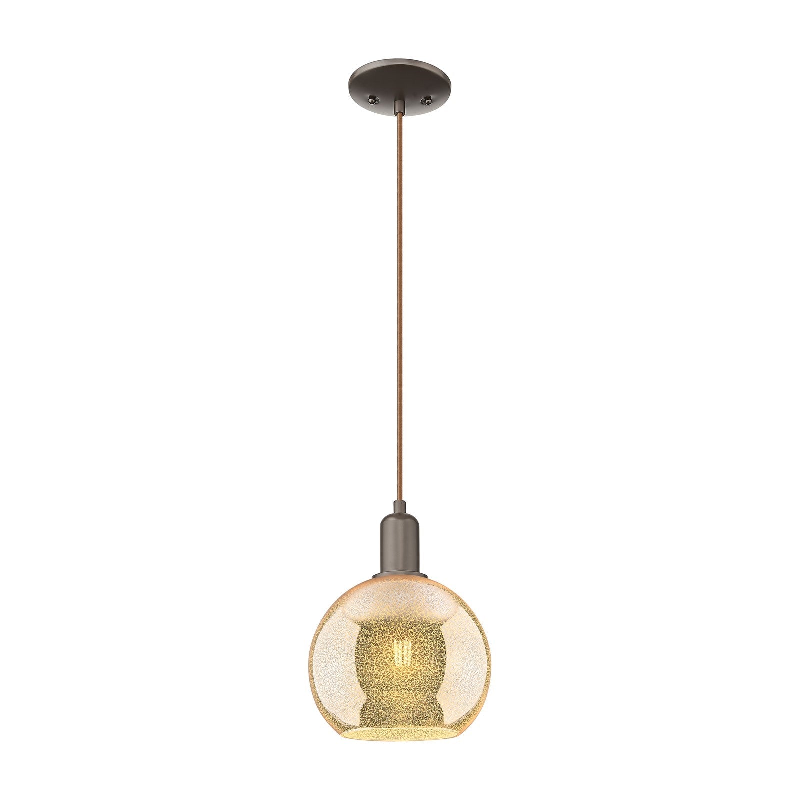 Innovations Athens 8in 1-Light Mini Pendant | Industrial Oil Rubbed Bronze Steel and Mercury Glass | Kitchen Island & Dining Room | Model 716-1P-OB-G128-8