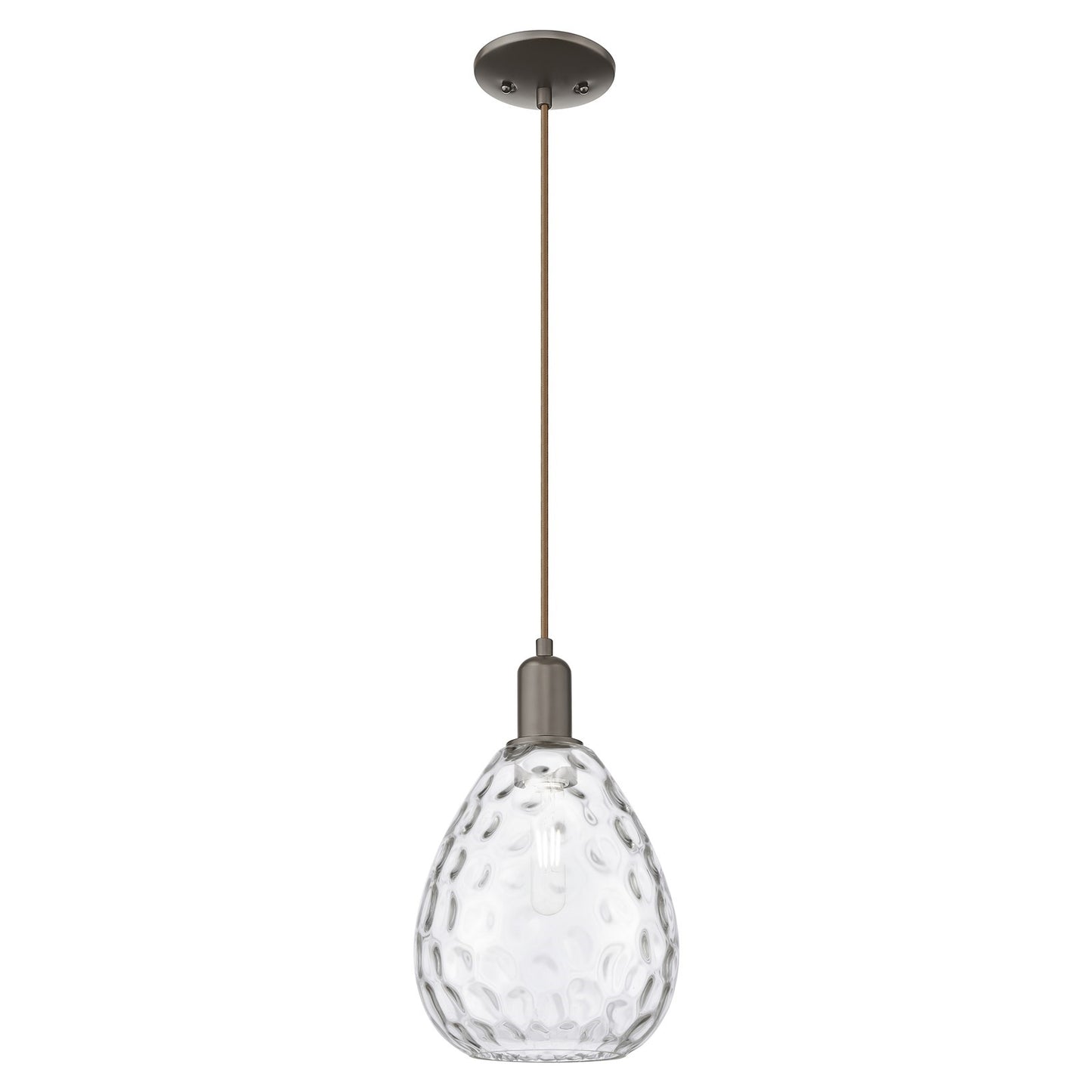 Innovations Waverly 8in 1-Light Mini Pendant | Industrial Oil Rubbed Bronze Steel and Clear Glass | Kitchen Island & Dining Room | Model 716-1P-OB-G372