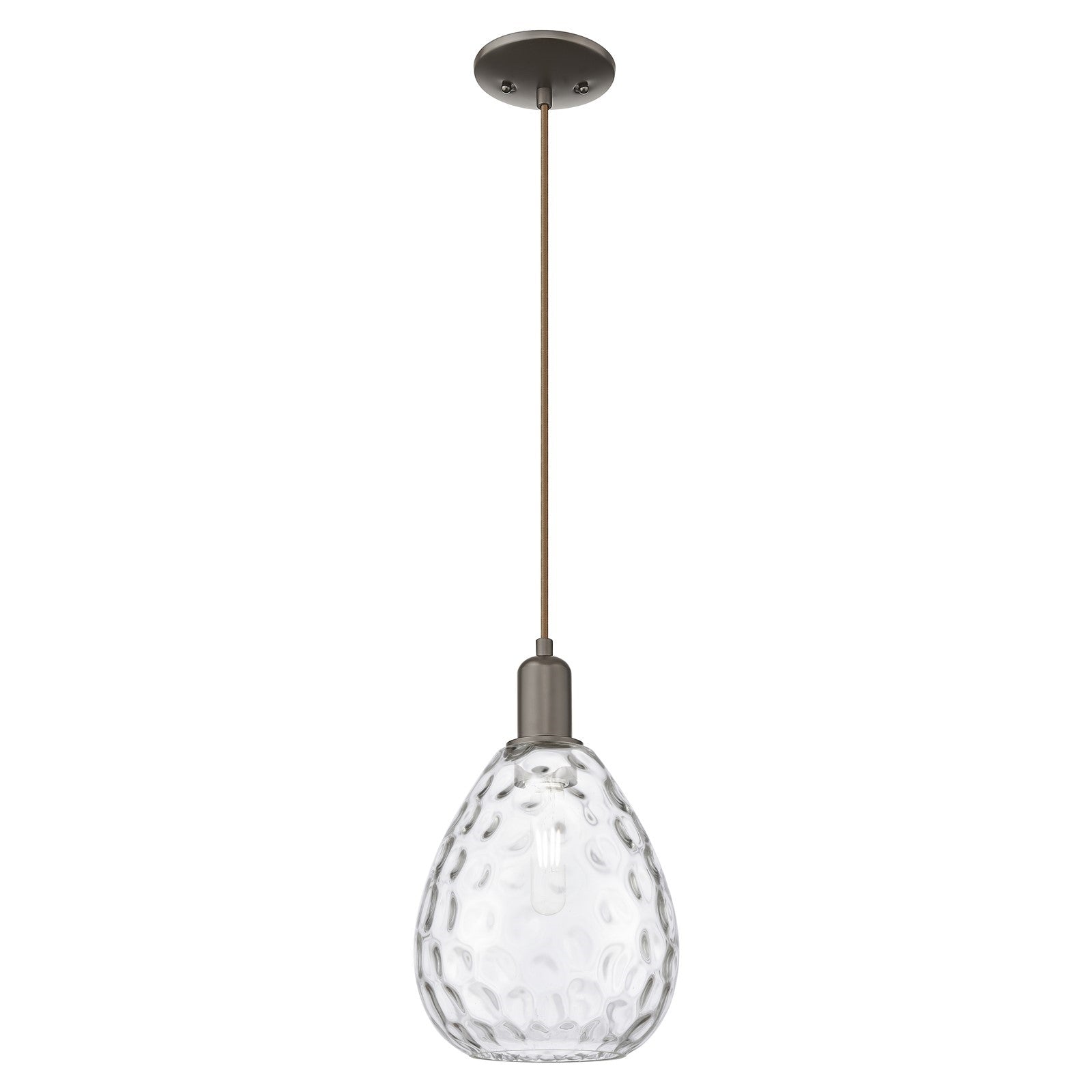 Innovations Waverly 8in 1-Light Mini Pendant | Industrial Oil Rubbed Bronze Steel and Clear Glass | Kitchen Island & Dining Room | Model 716-1P-OB-G372