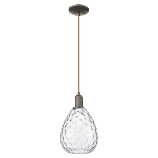 Innovations Waverly 8in 1-Light Mini Pendant | Industrial Oil Rubbed Bronze Steel and Clear Glass | Kitchen Island & Dining Room | Model 716-1P-OB-G372