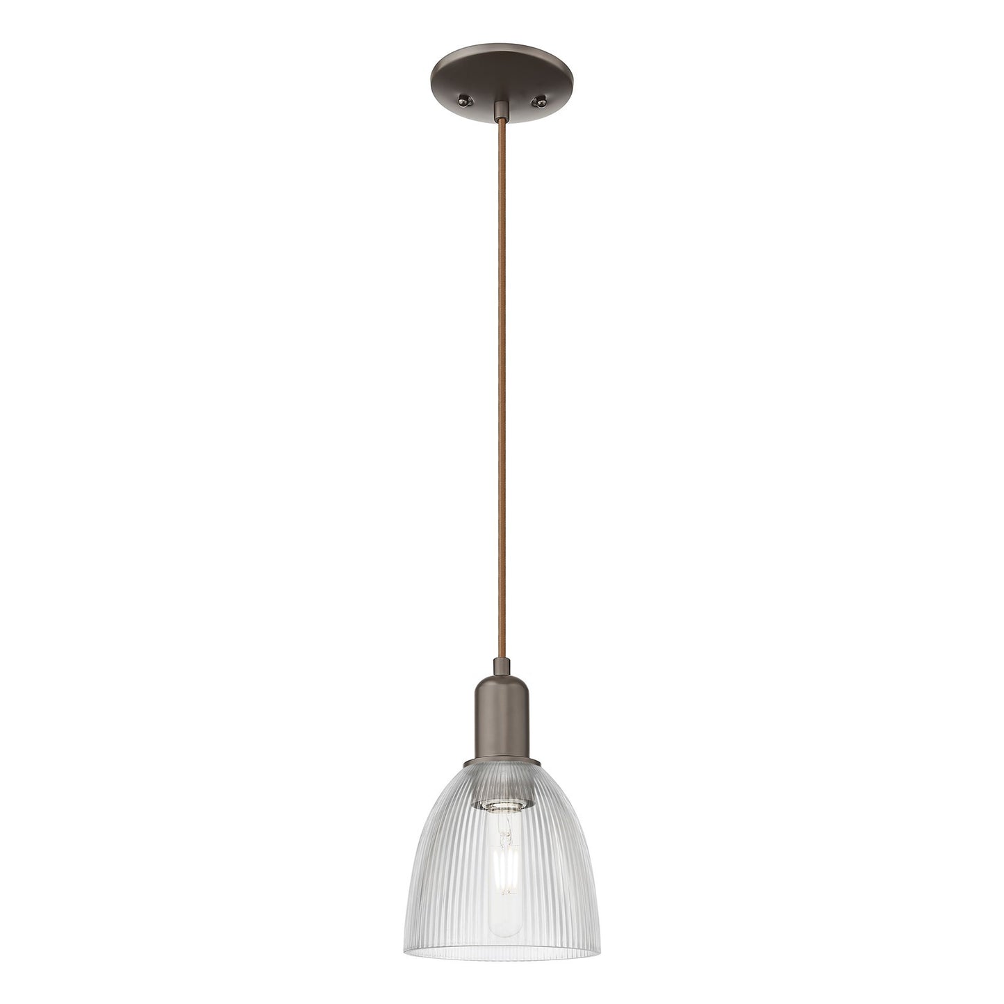 Innovations Castile 6in 1-Light Mini Pendant | Industrial Oil Rubbed Bronze and Clear Glass | Kitchen Island & Dining Room | 6 x 6 | Model 716-1P-OB-G382