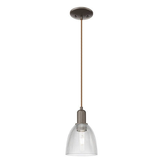 Innovations Castile 6in 1-Light Mini Pendant | Industrial Oil Rubbed Bronze and Clear Glass | Kitchen Island & Dining Room | 6 x 6 | Model 716-1P-OB-G382