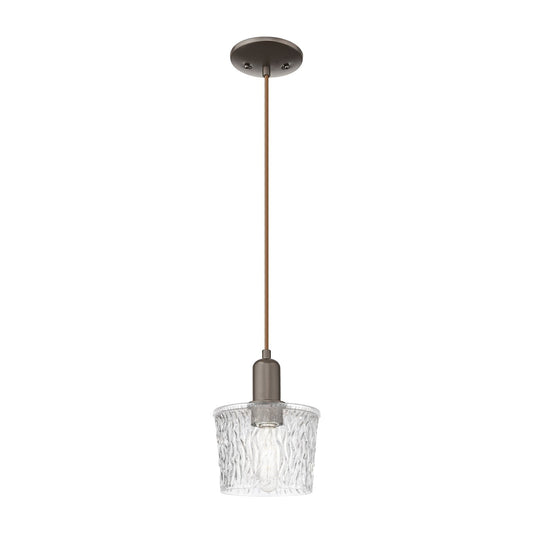 Innovations Niagara 6.5in 1-Light Mini Pendant | Industrial Oil Rubbed Bronze Steel and Clear Glass | Kitchen Island & Dining Room | Model 716-1P-OB-G402