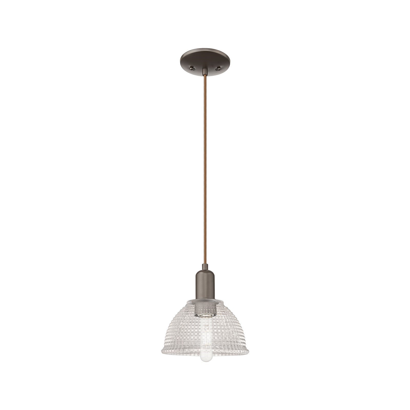 Innovations Arietta 8in 1-Light Mini Pendant | Industrial Oil Rubbed Bronze Steel and Clear Glass | Kitchen Island & Dining Room | Model 716-1P-OB-G422
