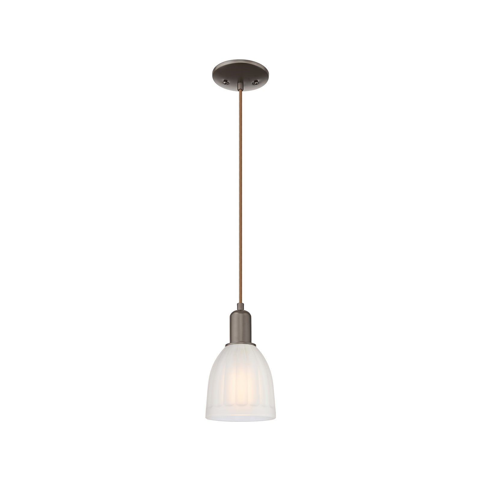 Innovations Brookfield 6in 1-Light Mini Pendant | Industrial Oil Rubbed Bronze and White Frosted Ribbed Glass | Kitchen Island & | Model 716-1P-OB-G441