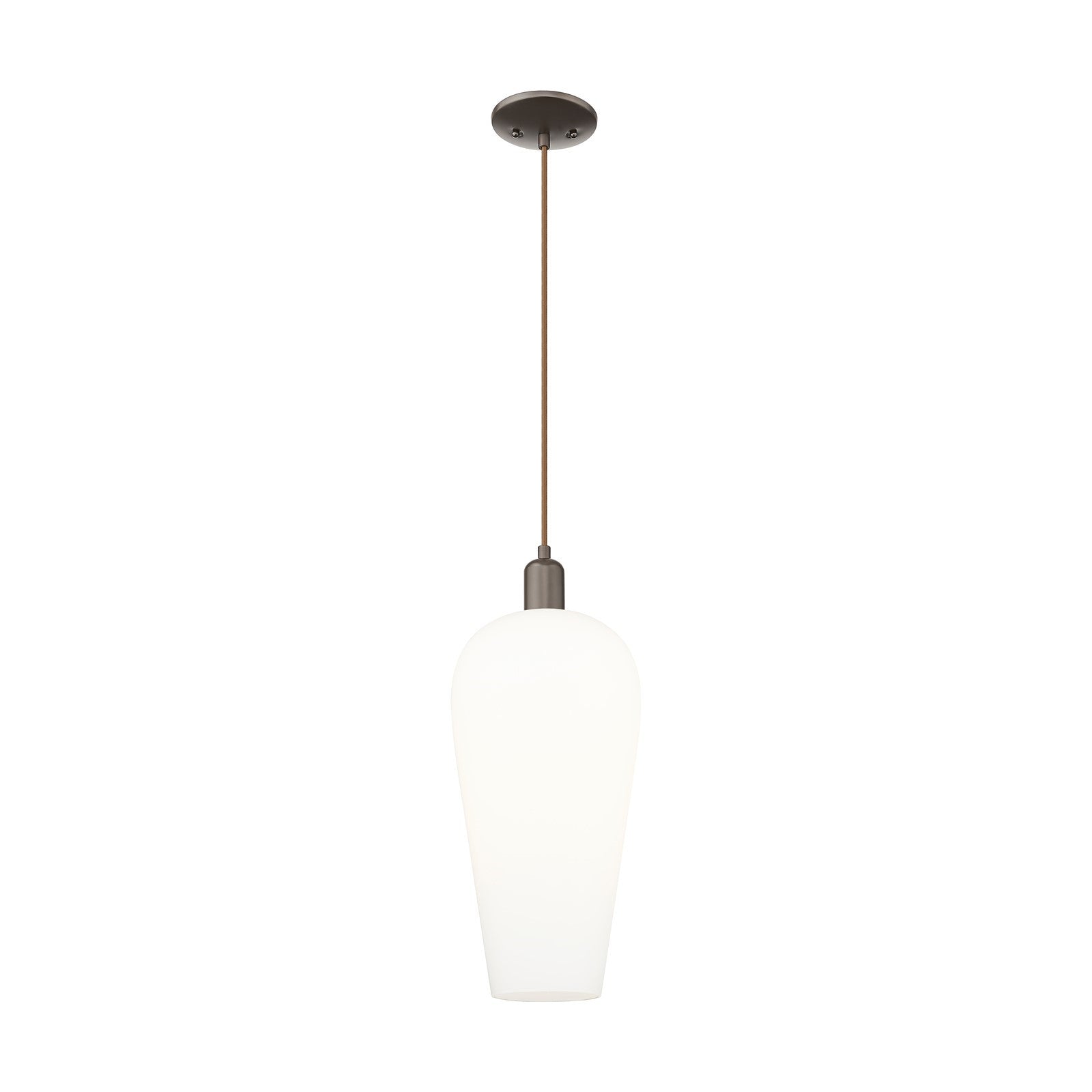 Innovations Chelsea 8in 1-Light Mini Pendant | Industrial Oil Rubbed Bronze Steel and White Glass | Kitchen Island & Dining | Model 716-1P-OB-G456-8WH