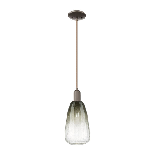 Innovations Brookhaven Almond 6in 1-Light Mini Pendant | Industrial Oil Rubbed Bronze and Slate Glass | Kitchen Island & Dining | Model 716-1P-OB-G480-6SL