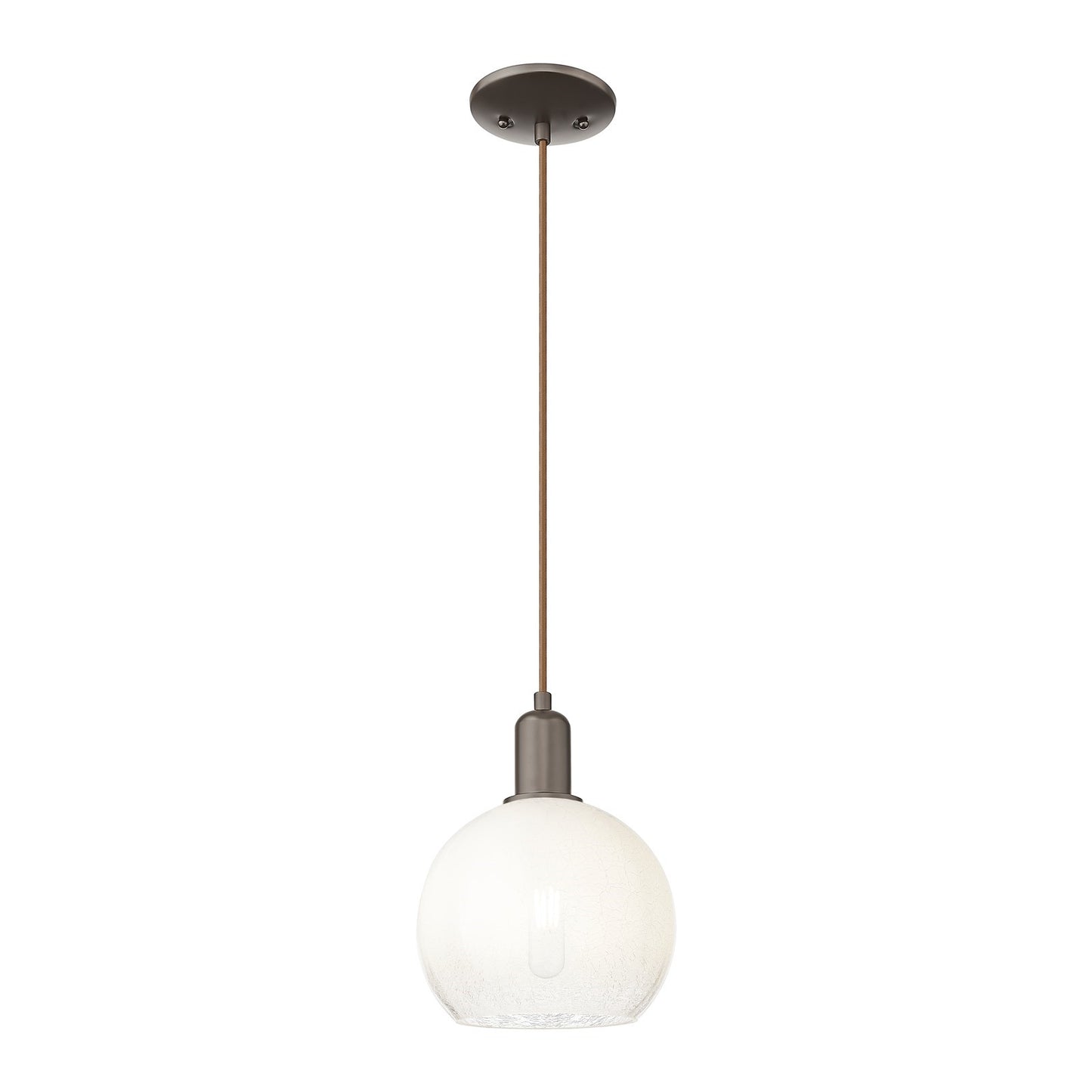 Innovations Brookhaven Globe 8in 1-Light Mini Pendant | Industrial Oil Rubbed Bronze Steel and Opal Glass | Kitchen Island & | Model 716-1P-OB-G483-8OP