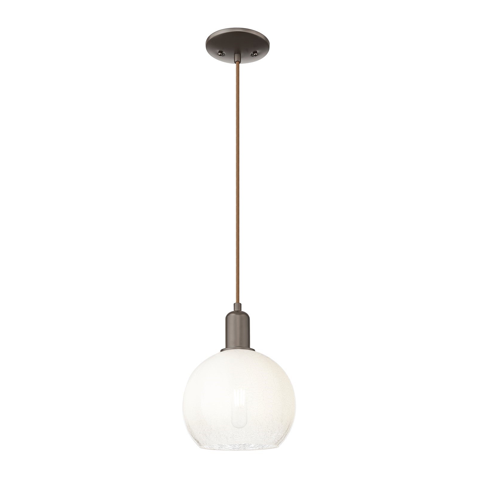 Innovations Brookhaven Globe 8in 1-Light Mini Pendant | Industrial Oil Rubbed Bronze Steel and Opal Glass | Kitchen Island & | Model 716-1P-OB-G483-8OP