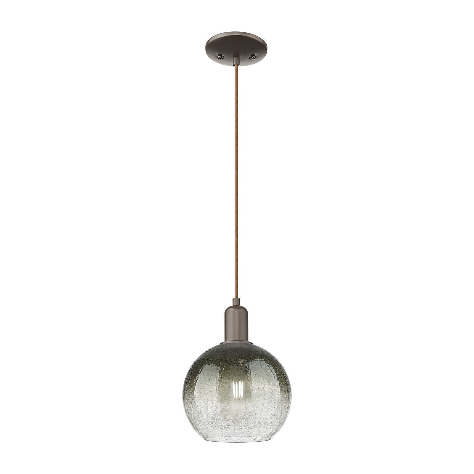 Innovations Brookhaven Globe 7.88in 1-Light Mini Pendant | Industrial Oil Rubbed Bronze Steel and Slate Glass | Kitchen Island | Model 716-1P-OB-G483-8SL
