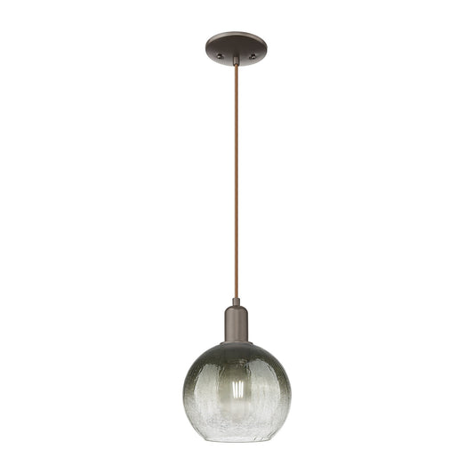 Innovations Brookhaven Globe 7.88in 1-Light Mini Pendant | Industrial Oil Rubbed Bronze Steel and Slate Glass | Kitchen Island | Model 716-1P-OB-G483-8SL