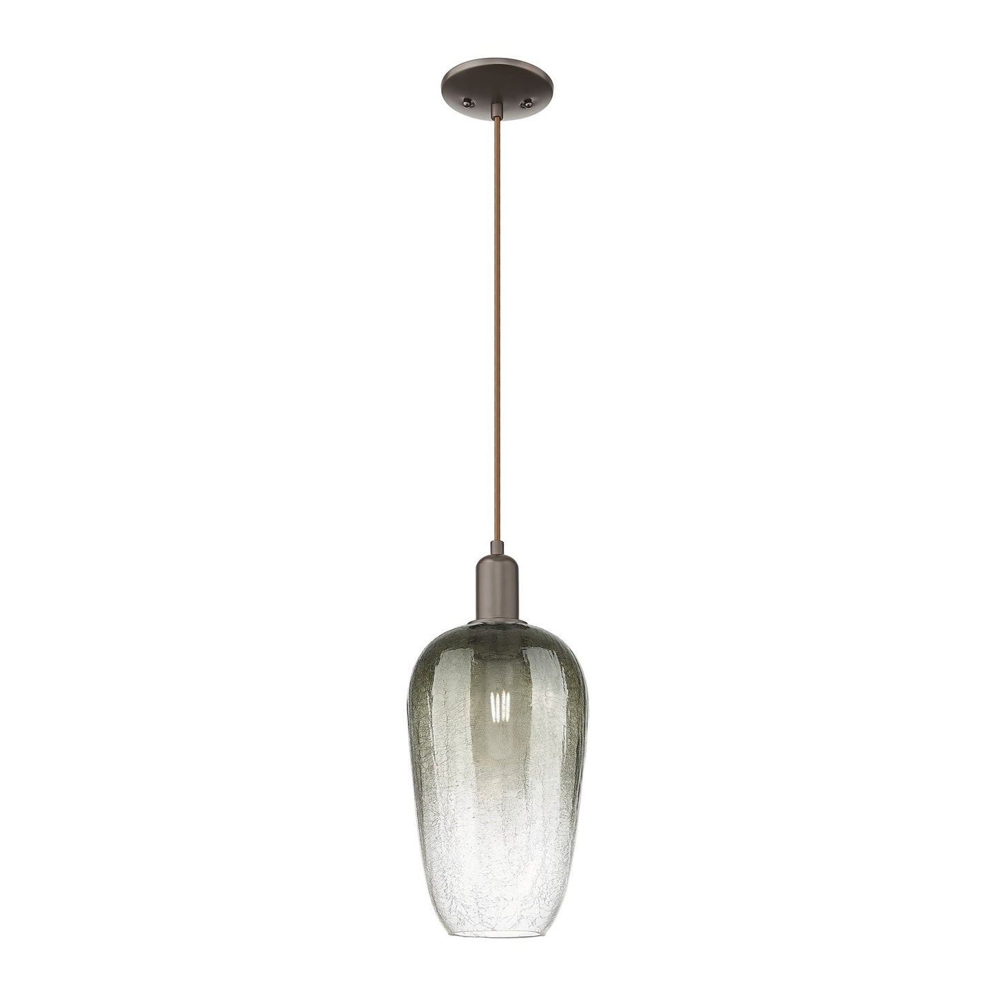 Innovations Brookhaven Flute 7in 1-Light Mini Pendant | Industrial Oil Rubbed Bronze Steel and Slate Glass | Kitchen Island & | Model 716-1P-OB-G484-7SL