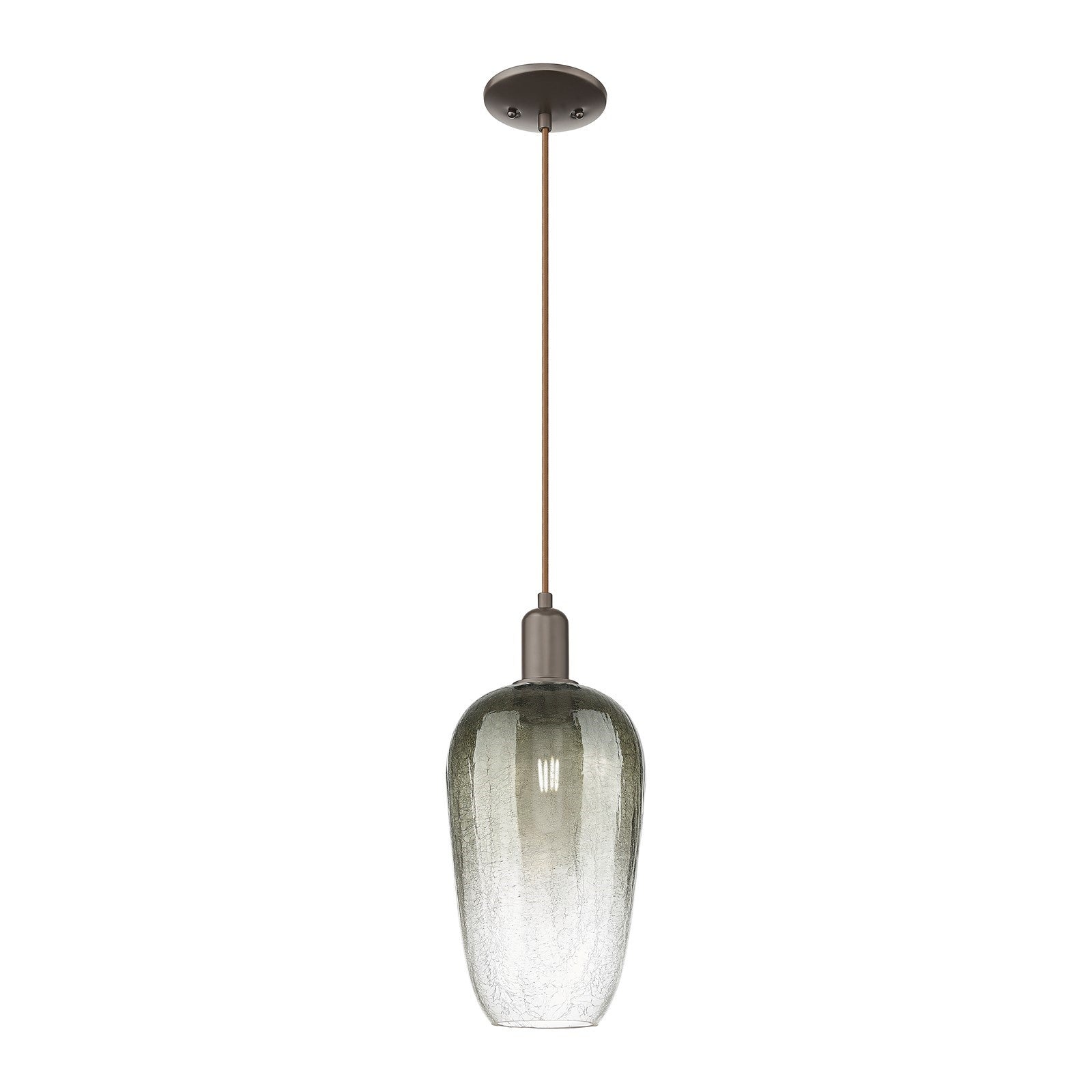 Innovations Brookhaven Flute 7in 1-Light Mini Pendant | Industrial Oil Rubbed Bronze Steel and Slate Glass | Kitchen Island & | Model 716-1P-OB-G484-7SL