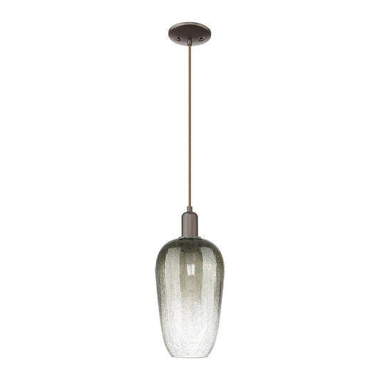 Innovations Brookhaven Flute 7in 1-Light Mini Pendant | Industrial Oil Rubbed Bronze Steel and Slate Glass | Kitchen Island & | Model 716-1P-OB-G484-7SL