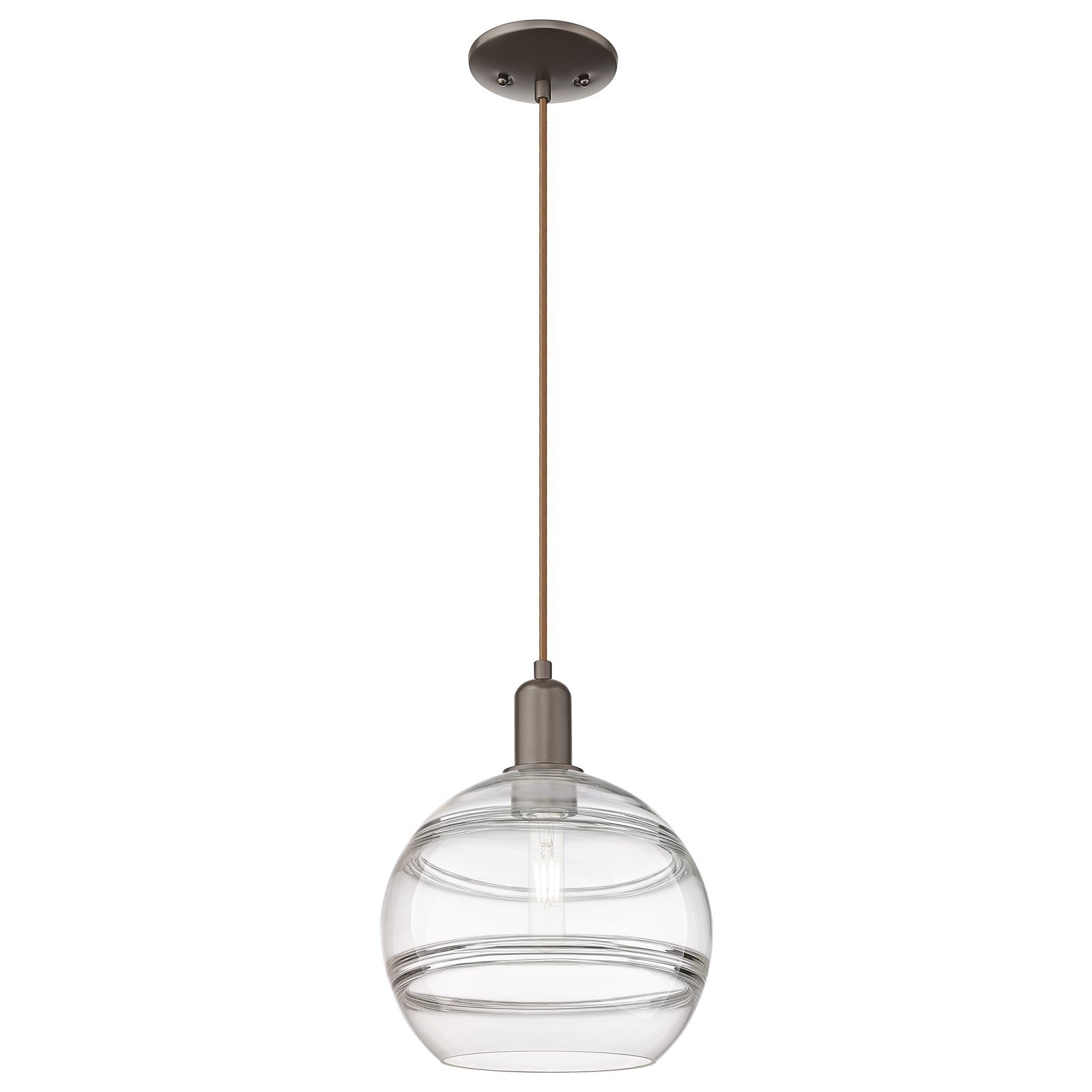 Innovations Rochester 10in 1-Light Mini Pendant | Industrial Oil Rubbed Bronze Steel and Clear Glass | Kitchen Island & Dining | Model 716-1P-OB-G556-10CL