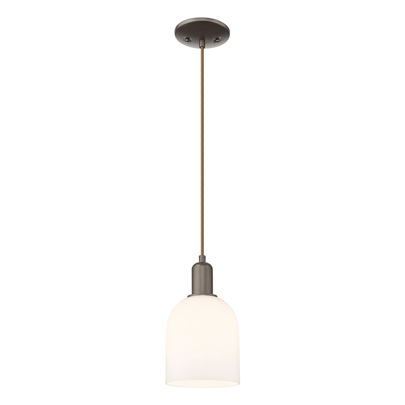 Innovations Bella 6in 1-Light Mini Pendant | Industrial Oil Rubbed Bronze and White Glass | Kitchen Island & Dining Room | 5.5 | Model 716-1P-OB-G558-6GWH