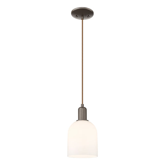 Innovations Bella 6in 1-Light Mini Pendant | Industrial Oil Rubbed Bronze and White Glass | Kitchen Island & Dining Room | 5.5 | Model 716-1P-OB-G558-6GWH