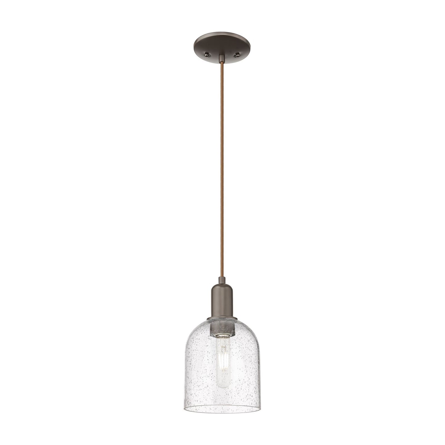 Innovations Bella 6in 1-Light Mini Pendant | Industrial Oil Rubbed Bronze Steel and Seedy Glass | Kitchen Island & Dining Room | Model 716-1P-OB-G558-6SDY