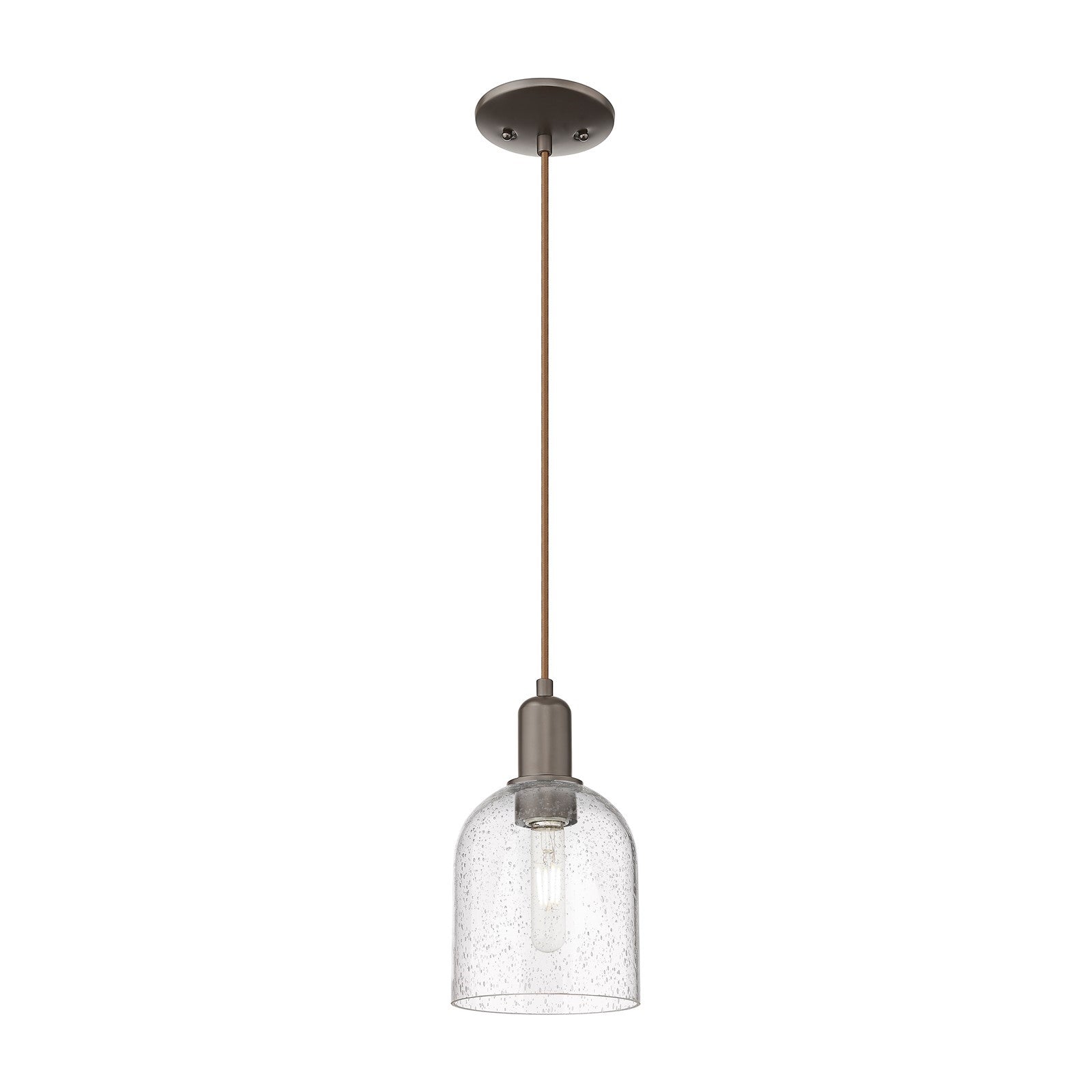 Innovations Bella 6in 1-Light Mini Pendant | Industrial Oil Rubbed Bronze Steel and Seedy Glass | Kitchen Island & Dining Room | Model 716-1P-OB-G558-6SDY