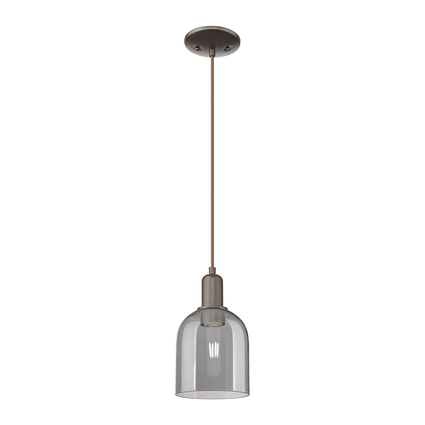Innovations Bella 6in 1-Light Mini Pendant | Industrial Oil Rubbed Bronze and Light Smoke Glass | Kitchen Island | 5.5 x 10.32 | Model 716-1P-OB-G558-6SM