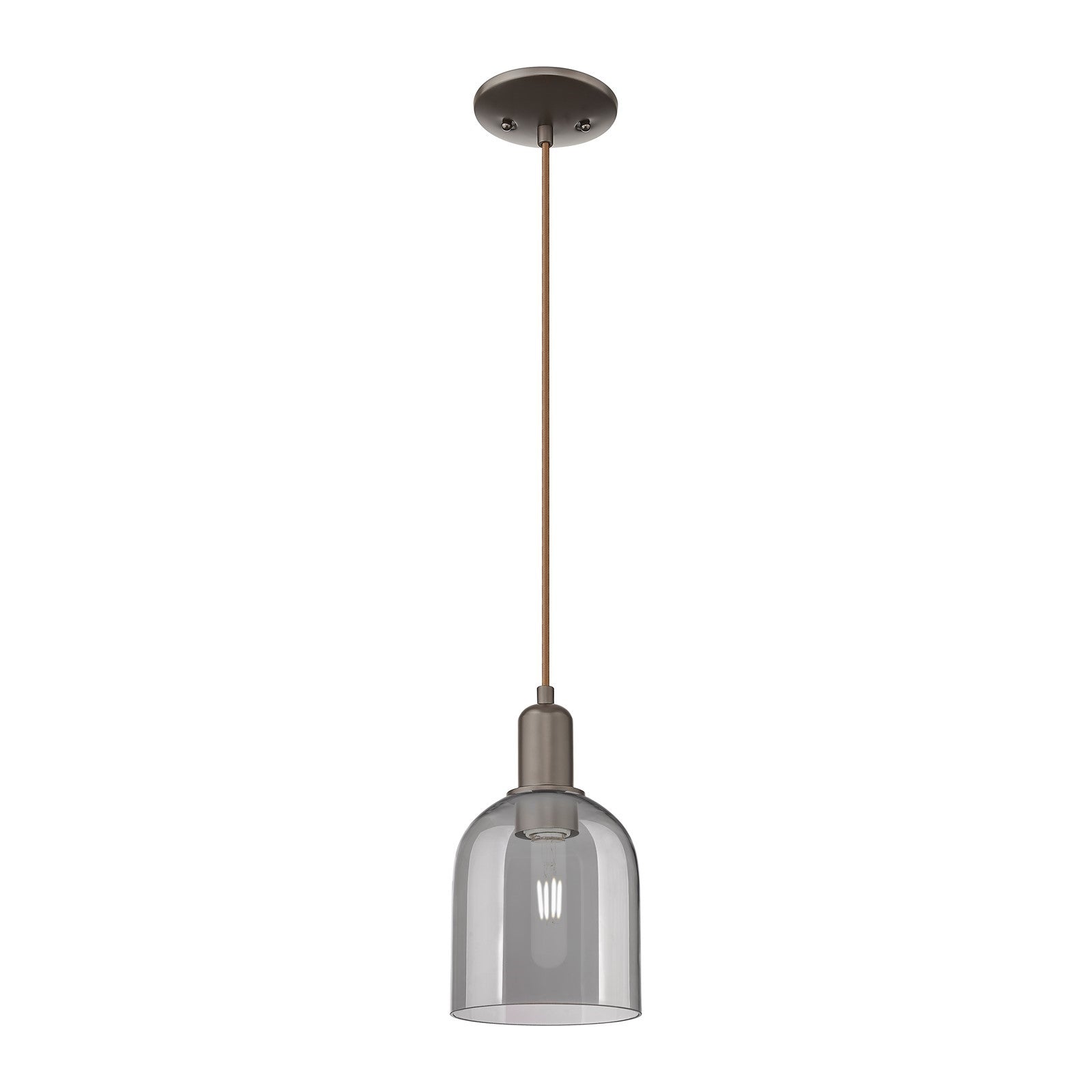 Innovations Bella 6in 1-Light Mini Pendant | Industrial Oil Rubbed Bronze and Light Smoke Glass | Kitchen Island | 5.5 x 10.32 | Model 716-1P-OB-G558-6SM