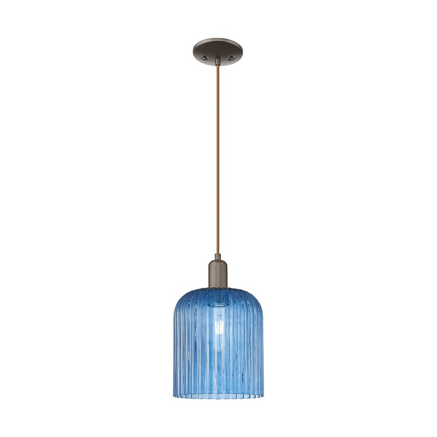 Innovations Bridal Veil 1Lt 8" Cord Mini Pendant, OB/Blue - 716-1P-OB-G559-8BL