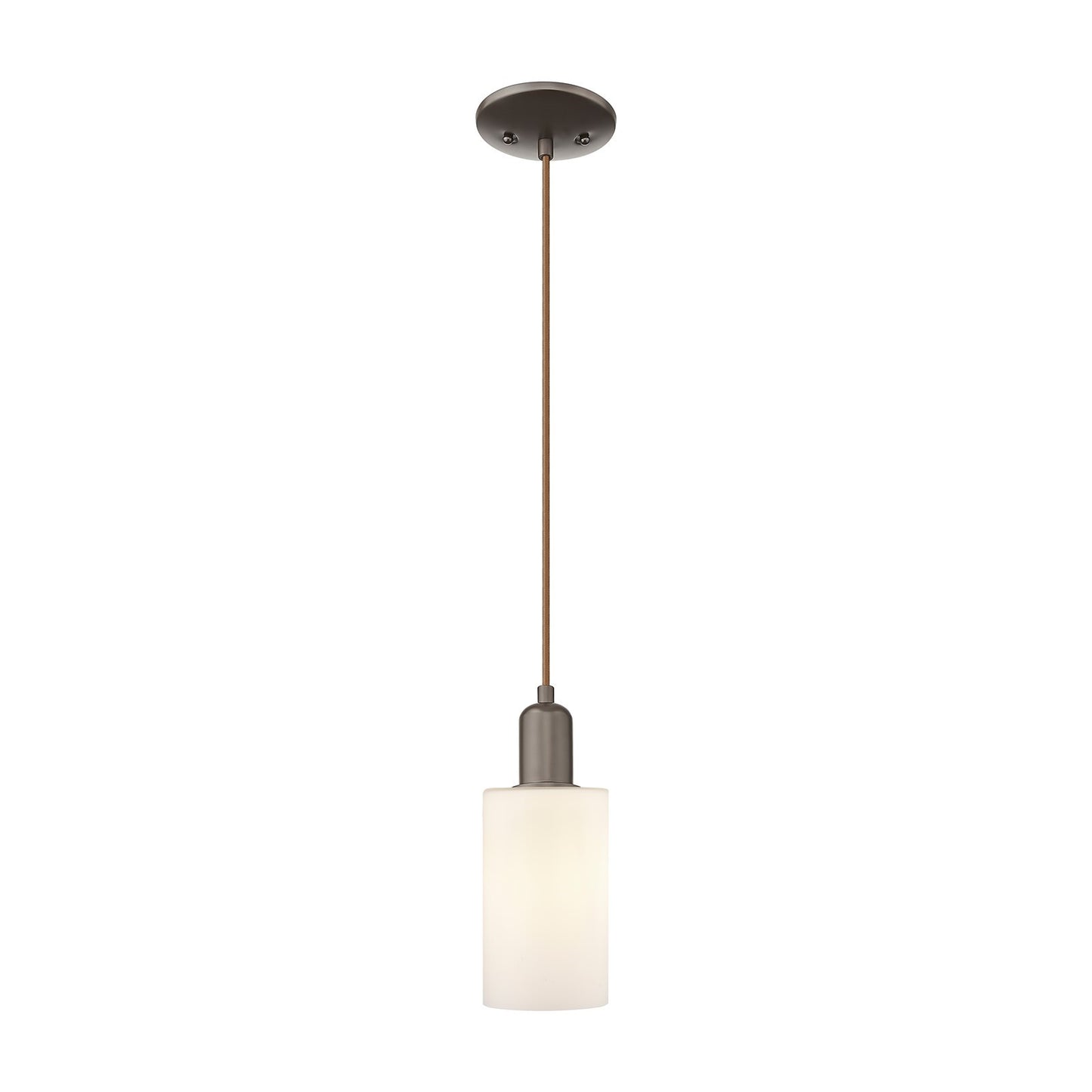 Innovations Clymer 4in 1-Light Mini Pendant | Industrial Oil Rubbed Bronze Steel and Matte White Glass | Kitchen Island | 3.88 x | Model 716-1P-OB-G801