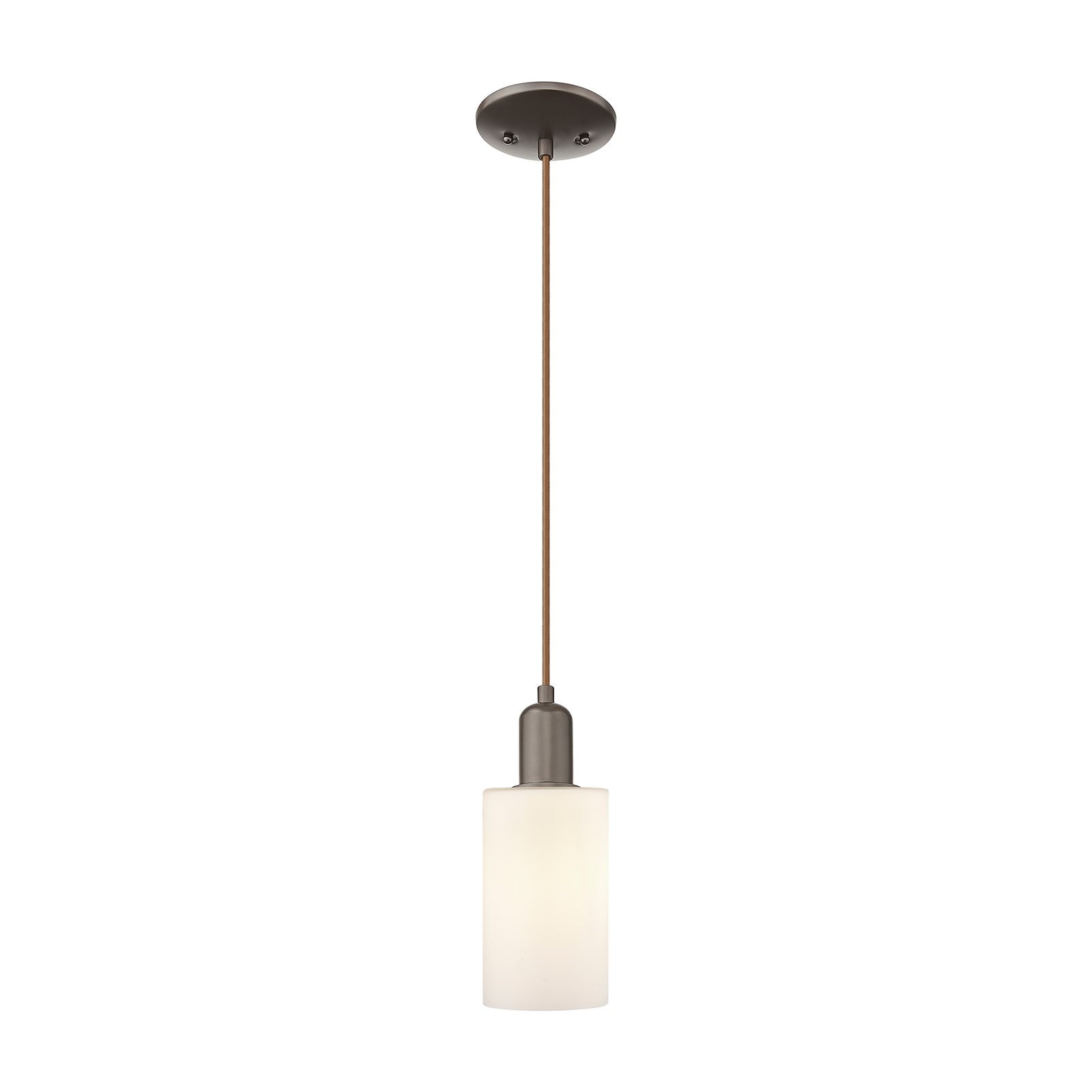 Innovations Clymer 4in 1-Light Mini Pendant | Industrial Oil Rubbed Bronze Steel and Matte White Glass | Kitchen Island | 3.88 x | Model 716-1P-OB-G801