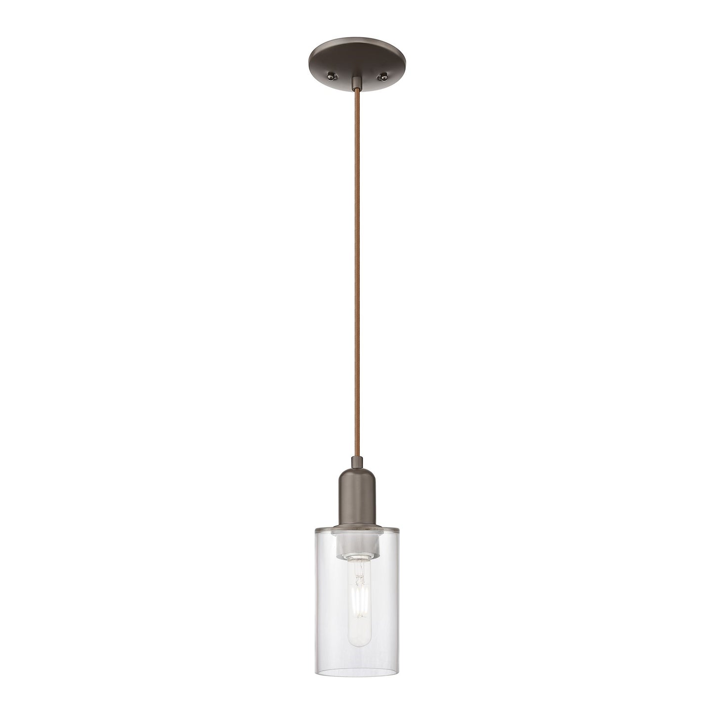 Innovations Clymer 1-Light Mini Pendant | Industrial Oil Rubbed Bronze Steel and Clear Glass | Kitchen Island & Dining Room | 3.88 | Model 716-1P-OB-G802