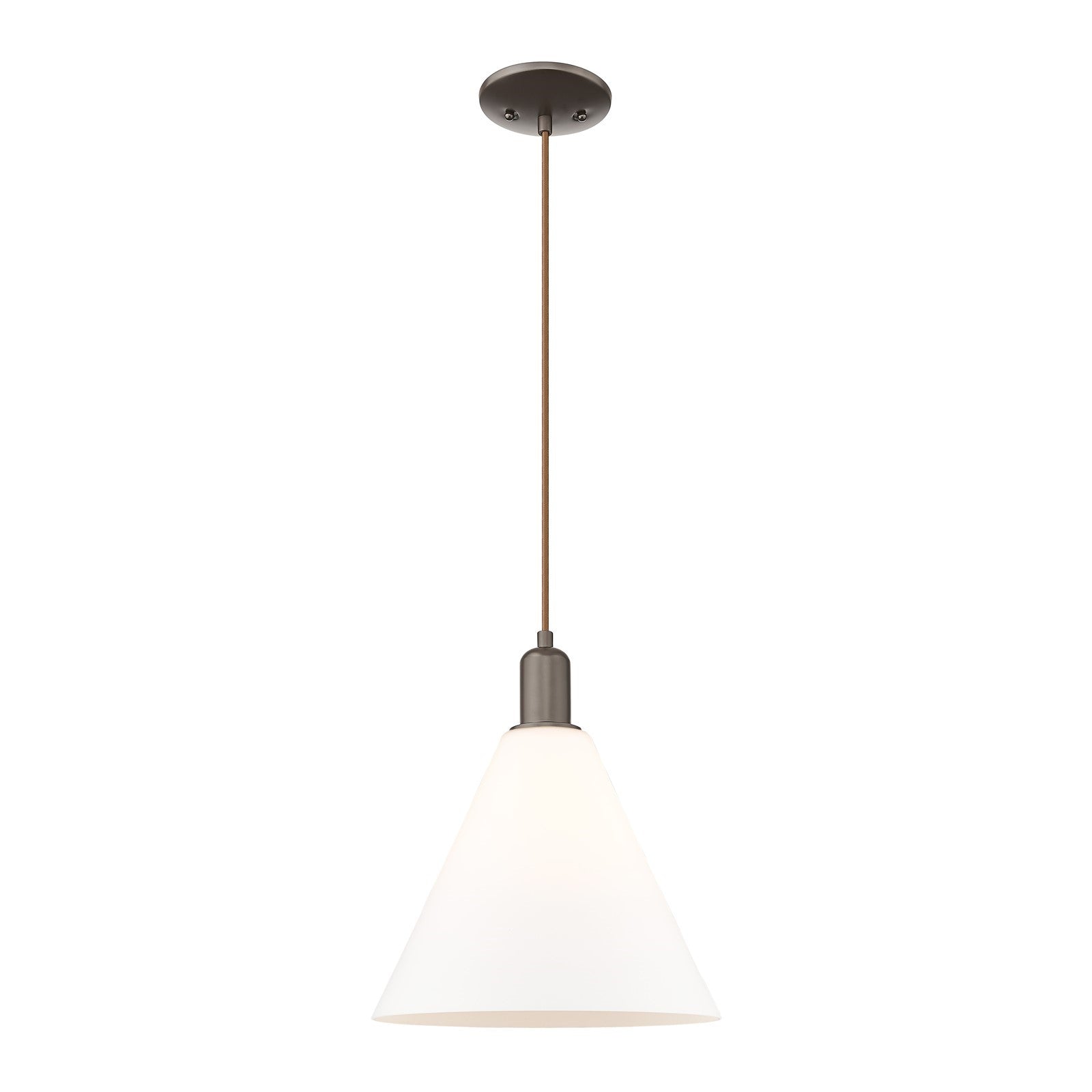 Innovations Berkshire Glass 12in 1-Light Mini Pendant | Industrial Oil Rubbed Bronze and Matte White Glass | Kitchen Island & | Model 716-1P-OB-GBC-121
