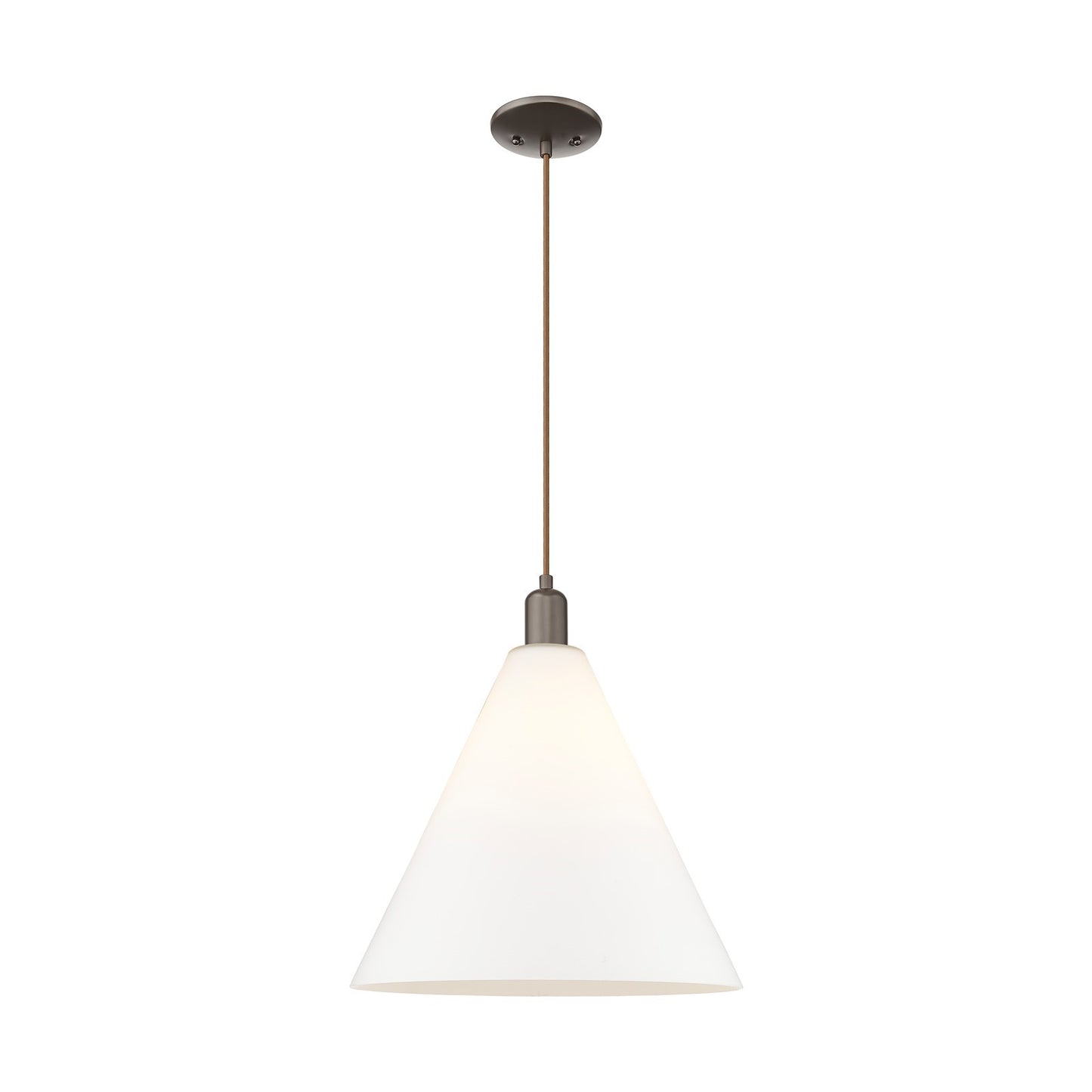 Innovations Berkshire Glass 16in 1-Light Mini Pendant | Industrial Oil Rubbed Bronze and Matte White Glass | Kitchen Island & | Model 716-1P-OB-GBC-161