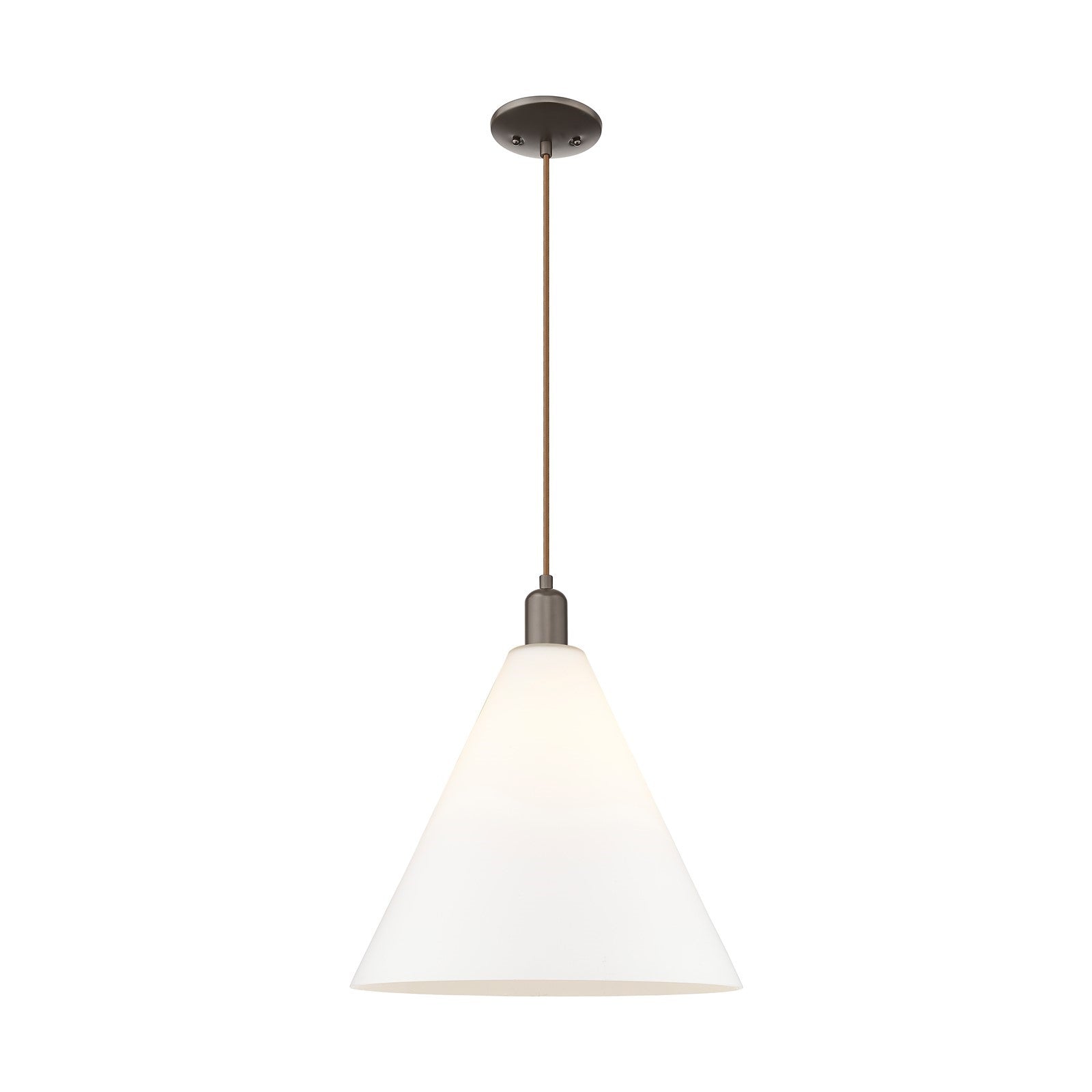 Innovations Berkshire Glass 16in 1-Light Mini Pendant | Industrial Oil Rubbed Bronze and Matte White Glass | Kitchen Island & | Model 716-1P-OB-GBC-161