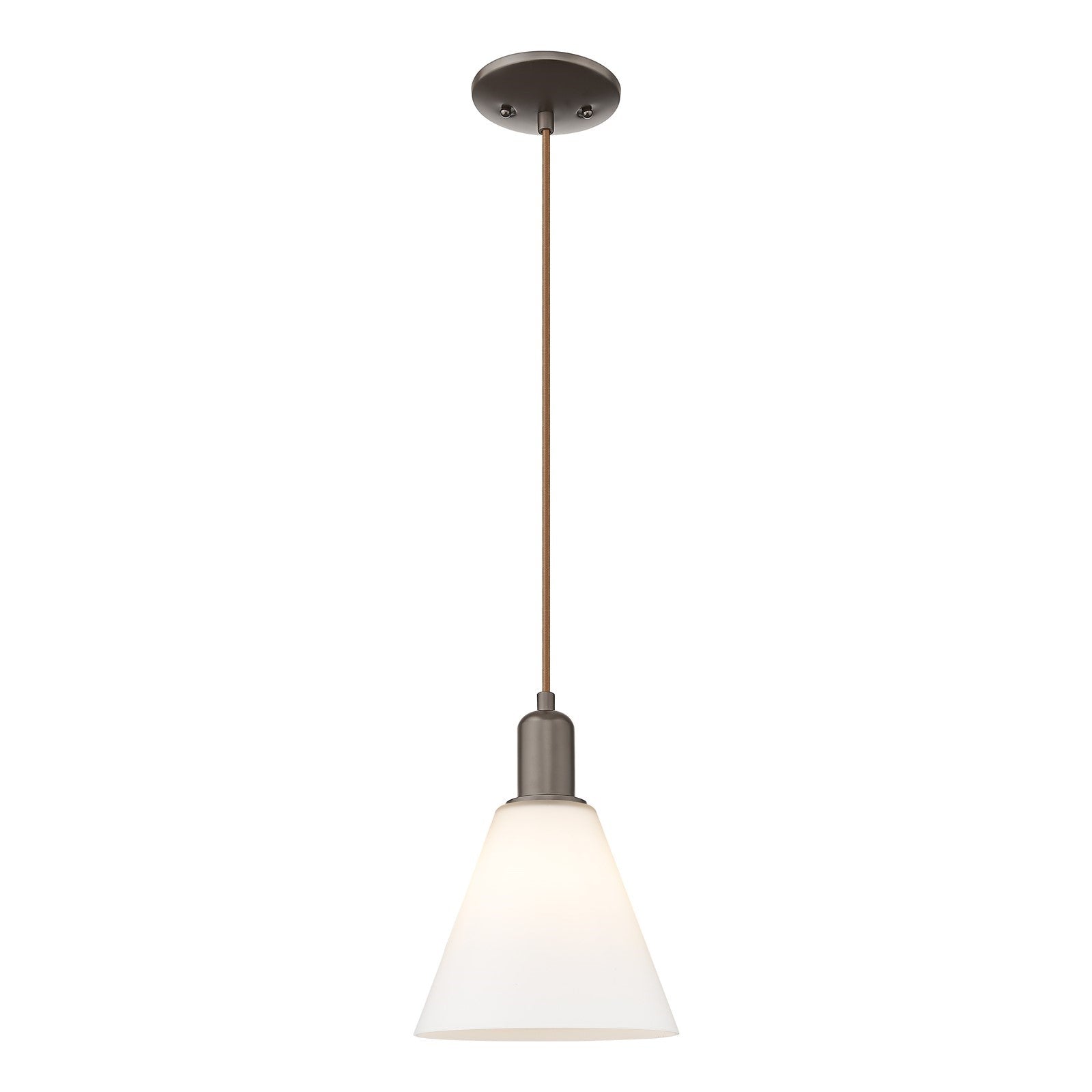 Innovations Berkshire 8in 1-Light Mini Pendant | Industrial Oil Rubbed Bronze and Matte White Glass | Kitchen Island & Dining | Model 716-1P-OB-GBC-81