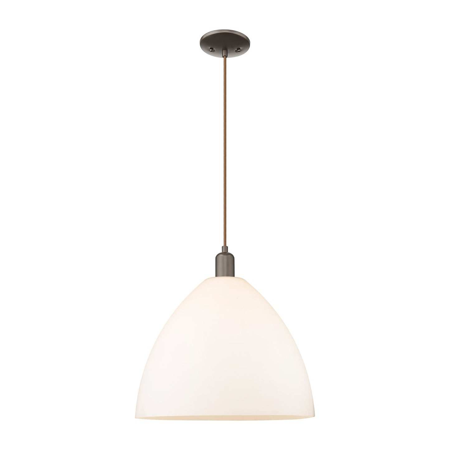 Innovations Bristol 16in 1-Light Mini Pendant | Industrial Oil Rubbed Bronze and Matte White Glass | Kitchen Island & Dining | Model 716-1P-OB-GBD-161