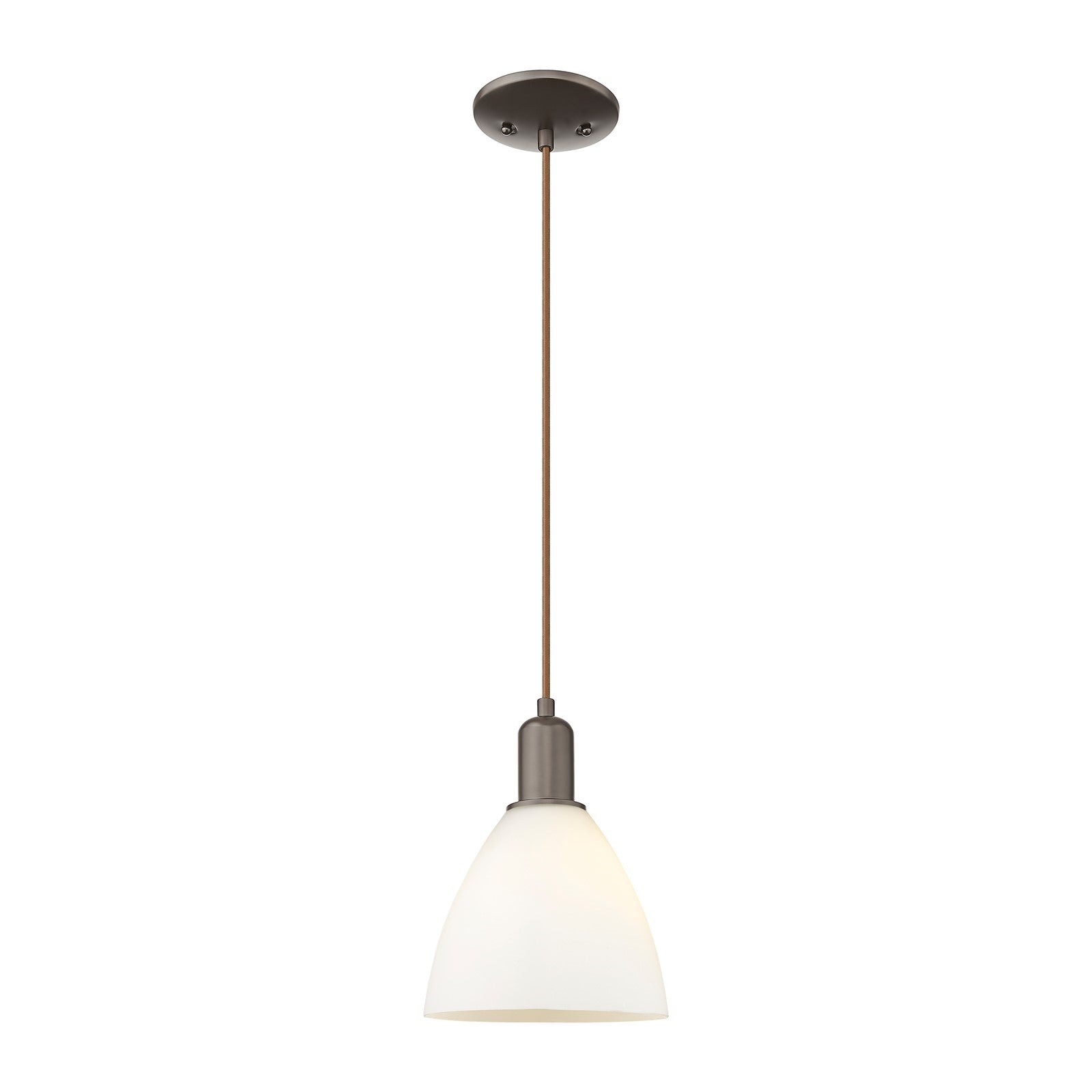 Innovations Bristol 8in 1-Light Mini Pendant | Industrial Oil Rubbed Bronze and Matte White Glass | Kitchen Island & Dining Room | Model 716-1P-OB-GBD-751