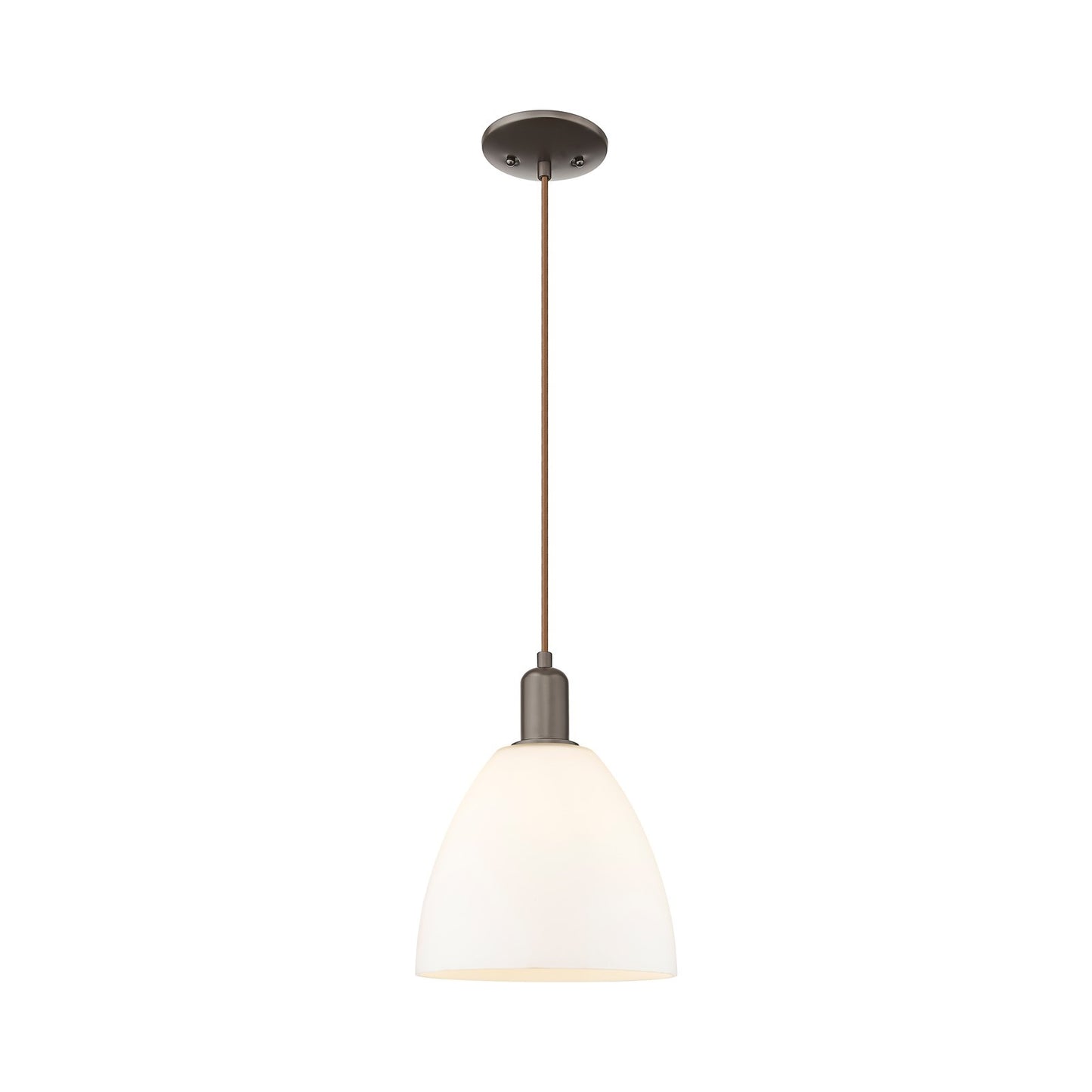 Innovations Bristol 9in 1-Light Mini Pendant | Industrial Oil Rubbed Bronze and Matte White Glass | Kitchen Island & Dining Room | Model 716-1P-OB-GBD-91