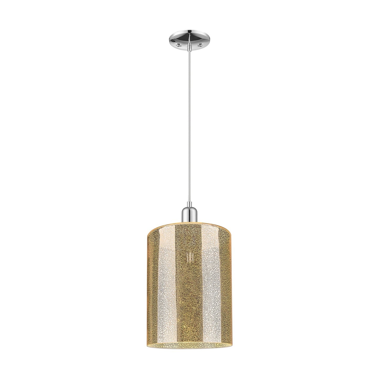 Innovations Cobbleskill 9in 1-Light Mini Pendant | Industrial Polished Chrome and Mercury Glass | Kitchen Island & Dining Room | Model 716-1P-PC-G116-L