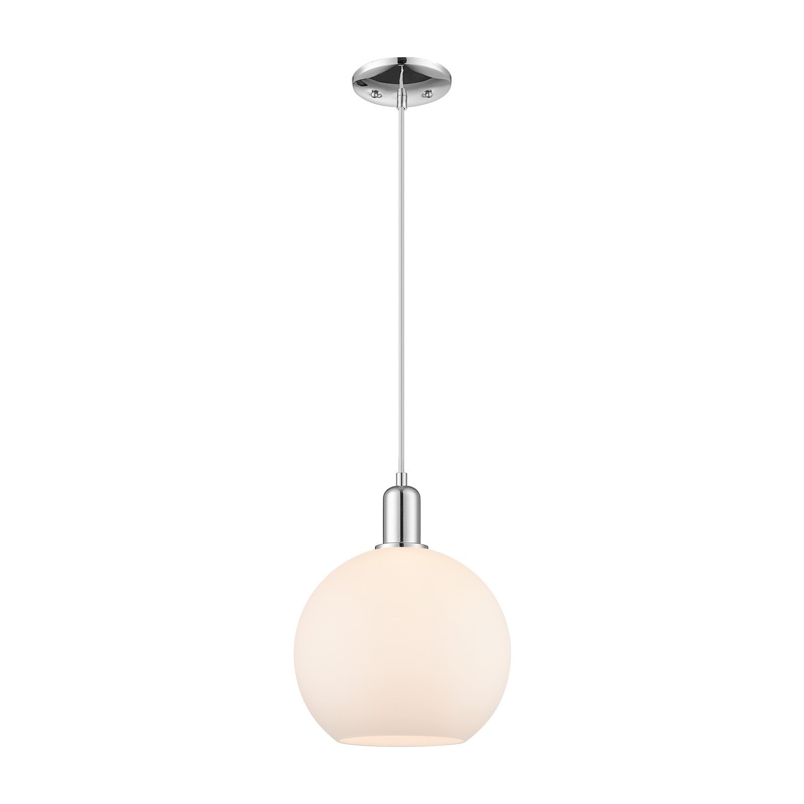 Innovations Athens 10in 1-Light Mini Pendant | Industrial Polished Chrome and Matte White Glass | Kitchen Island & Dining Room | Model 716-1P-PC-G121-10